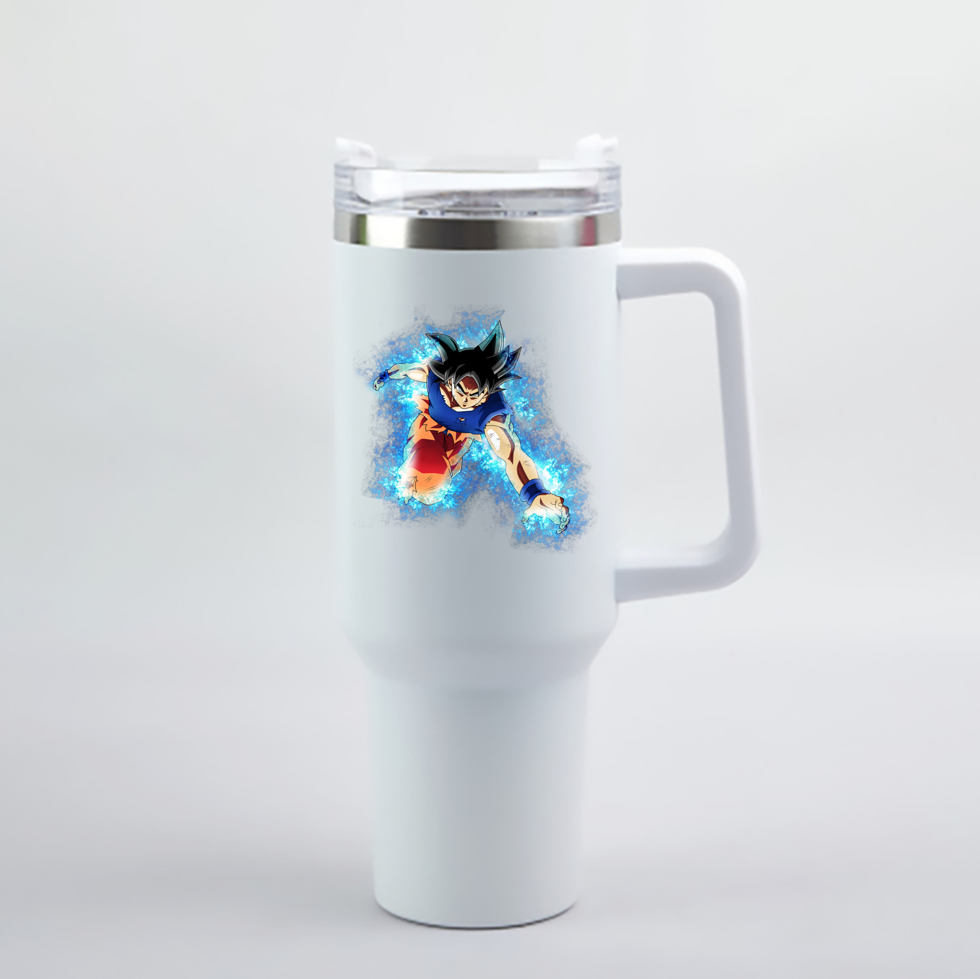 （画像用） ドラゴンボール 孫悟空（そん ごくう）Son Goku カカロット DRAGON BALL Kakarotto 1200mL車用タンブラー - クリスタルステッカー（プラスチックストロー付き）