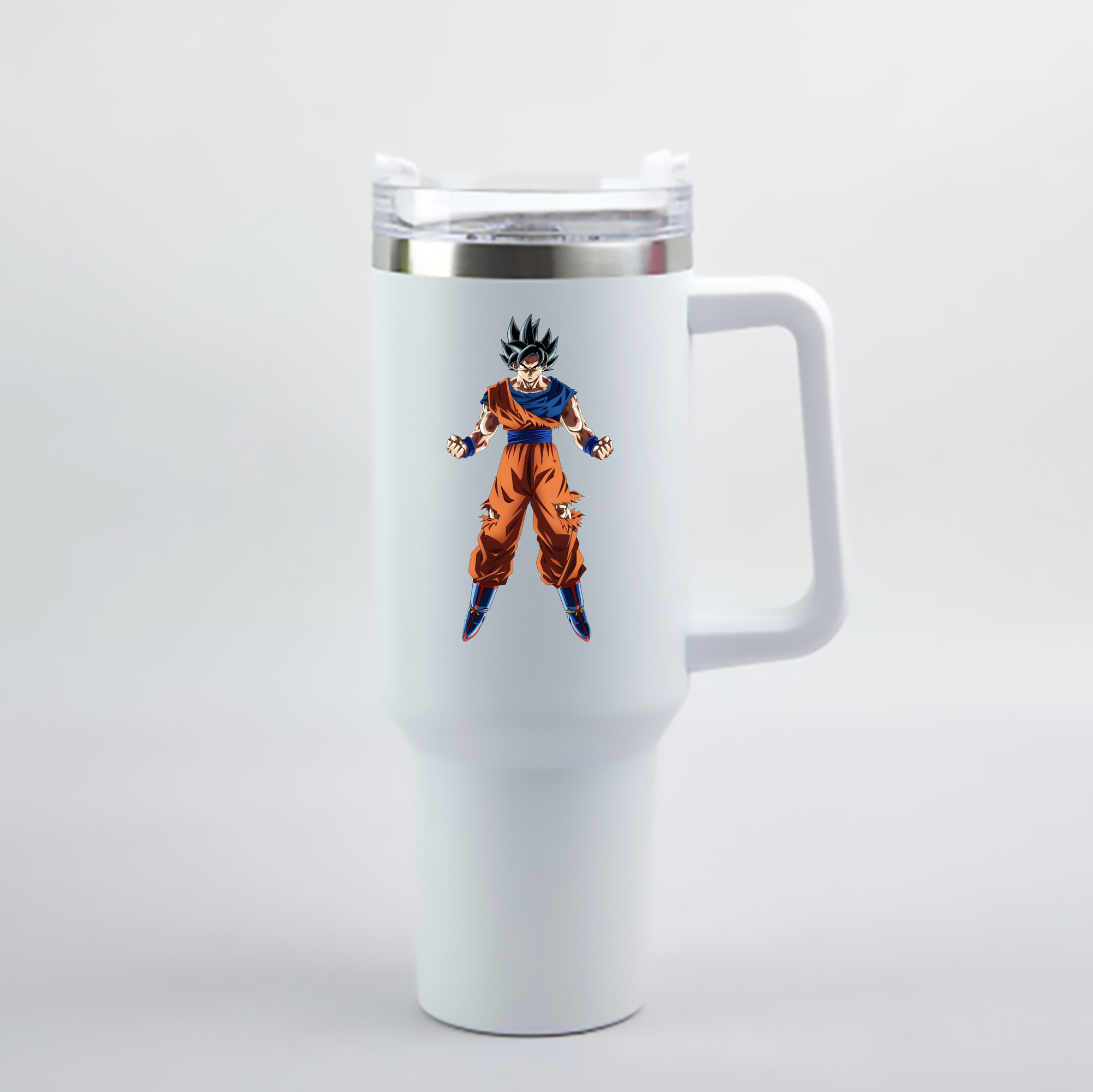 （画像用） ドラゴンボール 孫悟空（そん ごくう）Son Goku カカロット DRAGON BALL Kakarotto 1200mL車用タンブラー - クリスタルステッカー（プラスチックストロー付き）
