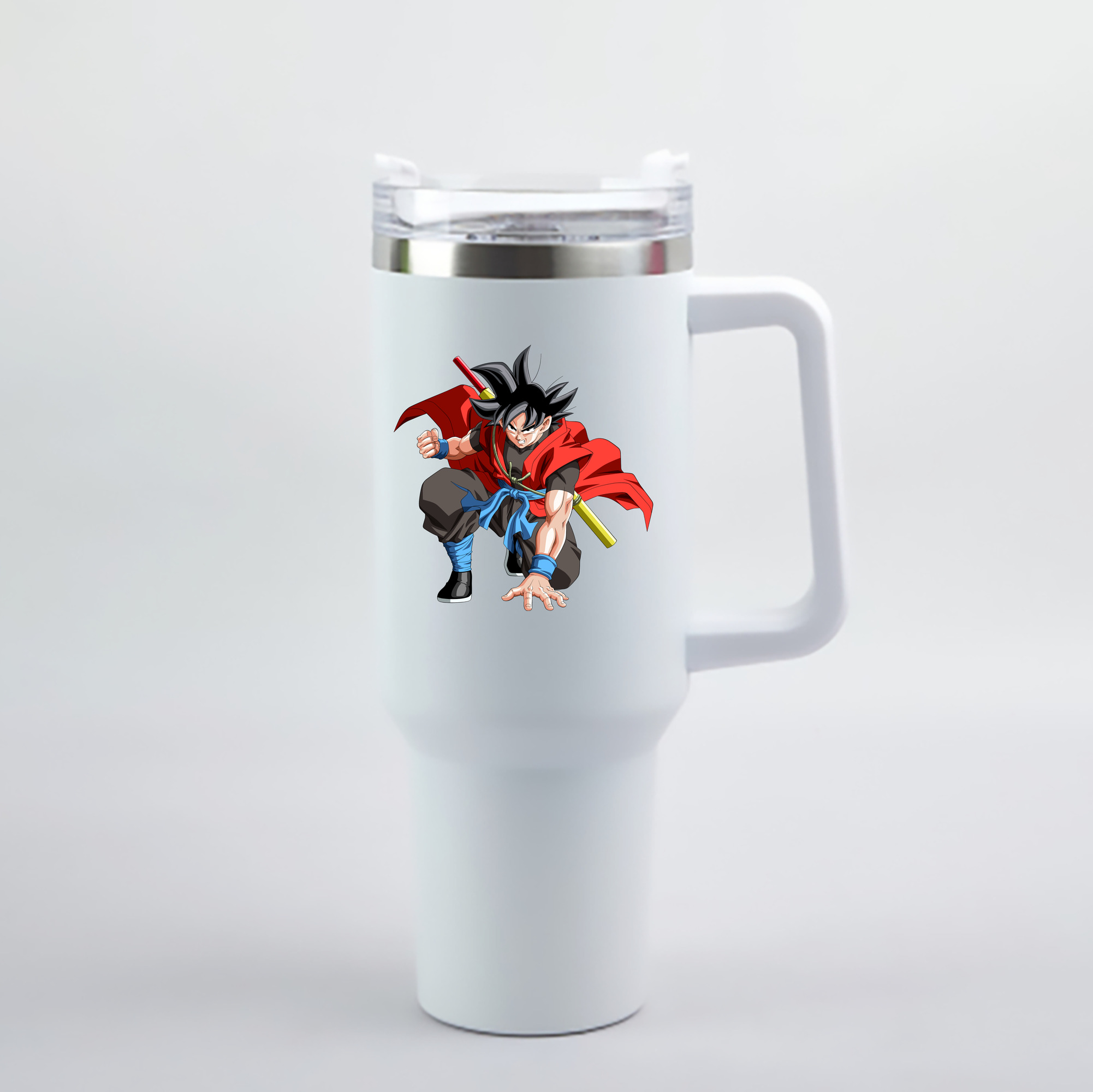 （画像用） ドラゴンボール 孫悟空（そん ごくう）Son Goku カカロット DRAGON BALL Kakarotto 1200mL車用タンブラー - クリスタルステッカー（プラスチックストロー付き）