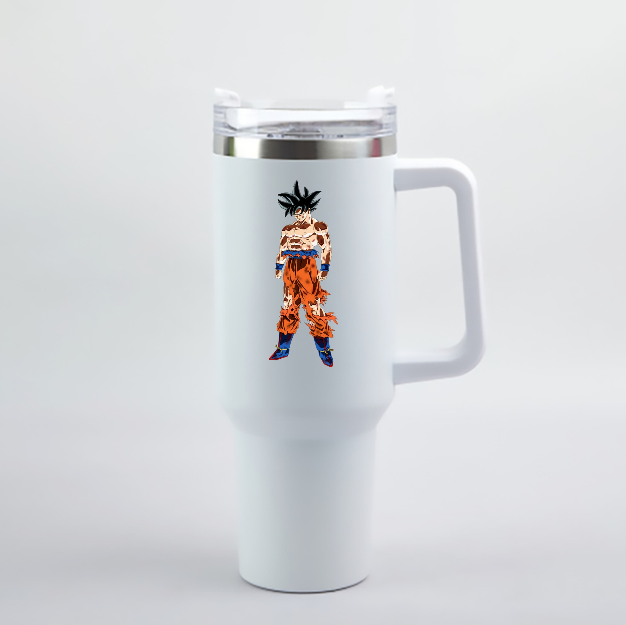 （画像用） ドラゴンボール 孫悟空（そん ごくう）Son Goku カカロット DRAGON BALL Kakarotto 1200mL車用タンブラー - クリスタルステッカー（プラスチックストロー付き）