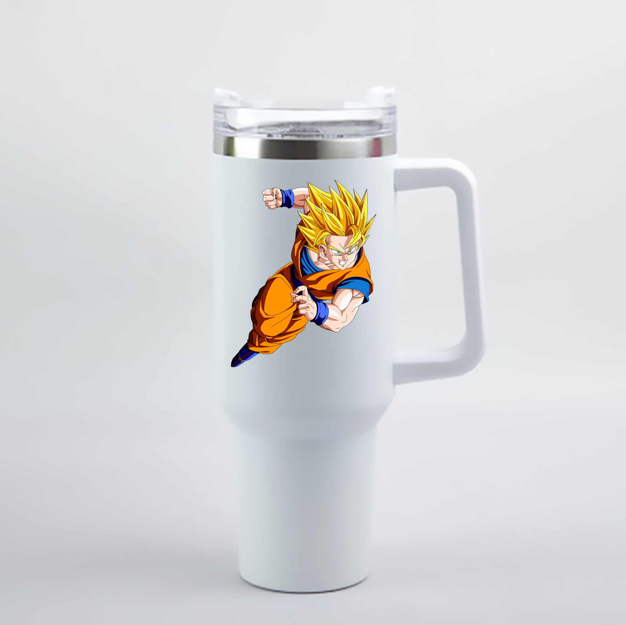 （画像用） ドラゴンボール 孫悟空（そん ごくう）Son Goku カカロット DRAGON BALL Kakarotto 1200mL車用タンブラー - クリスタルステッカー（プラスチックストロー付き）