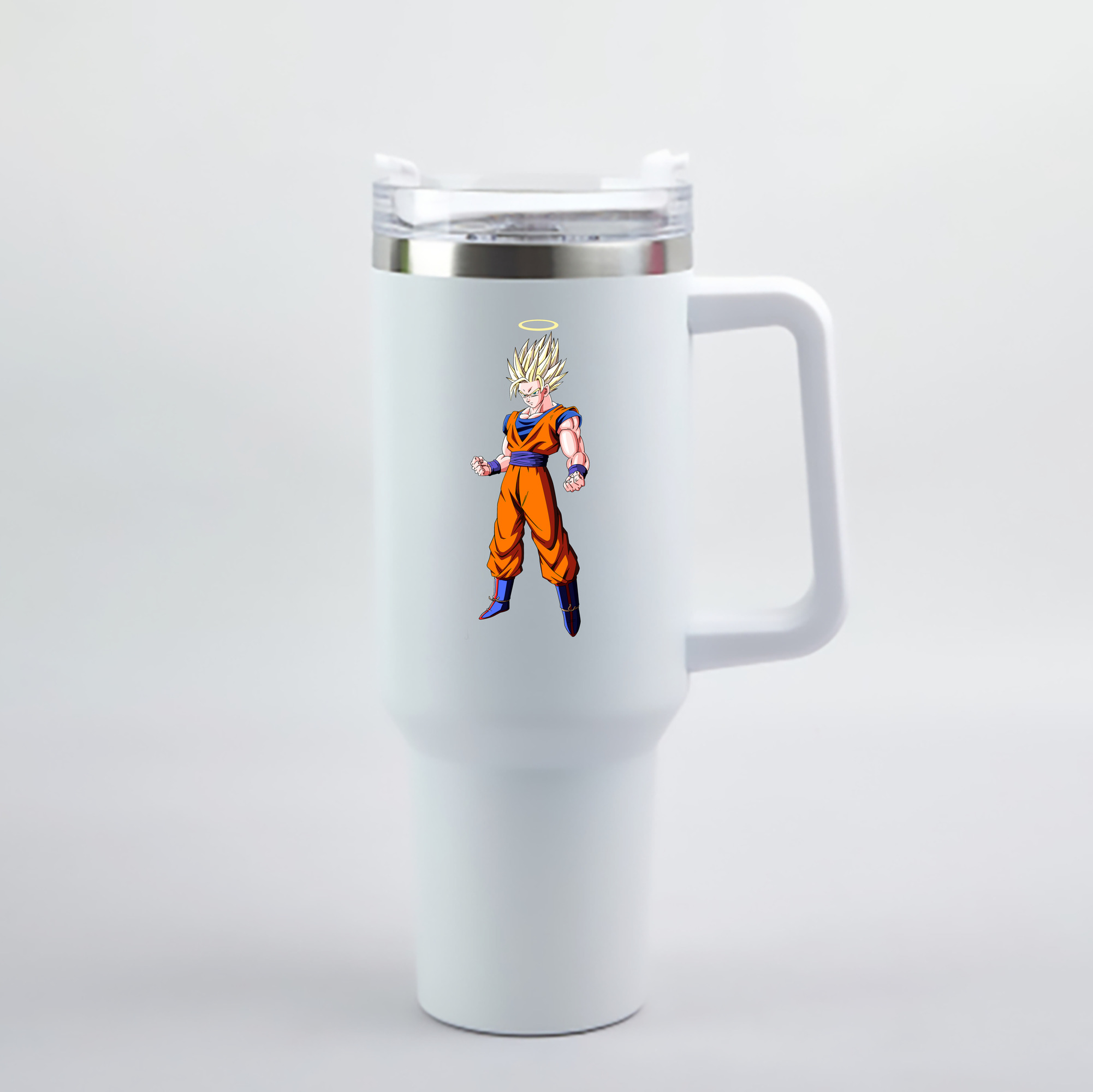 （画像用） ドラゴンボール 孫悟空（そん ごくう）Son Goku カカロット DRAGON BALL Kakarotto 1200mL車用タンブラー - クリスタルステッカー（プラスチックストロー付き）