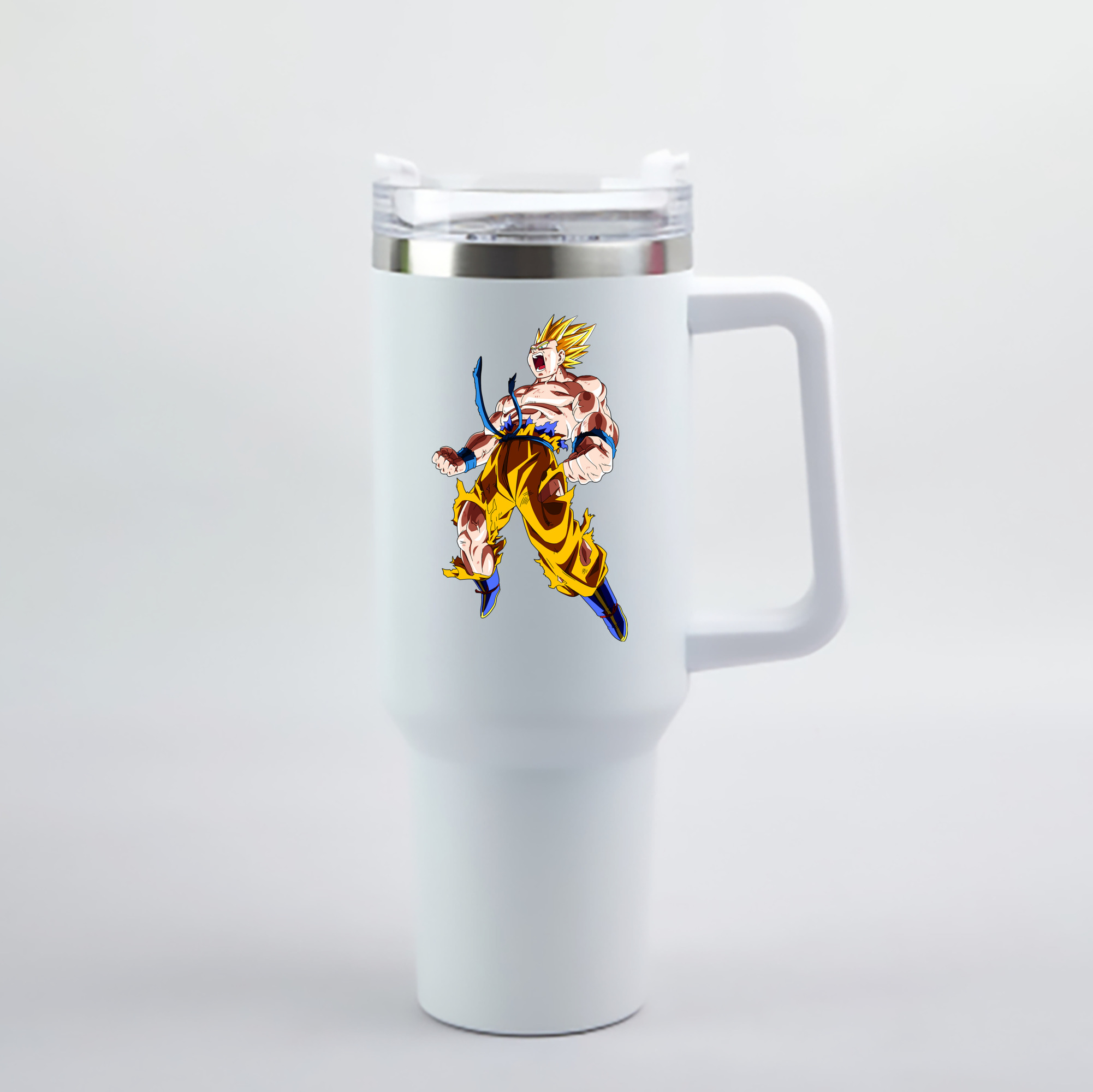（画像用） ドラゴンボール 孫悟空（そん ごくう）Son Goku カカロット DRAGON BALL Kakarotto 1200mL車用タンブラー - クリスタルステッカー（プラスチックストロー付き）