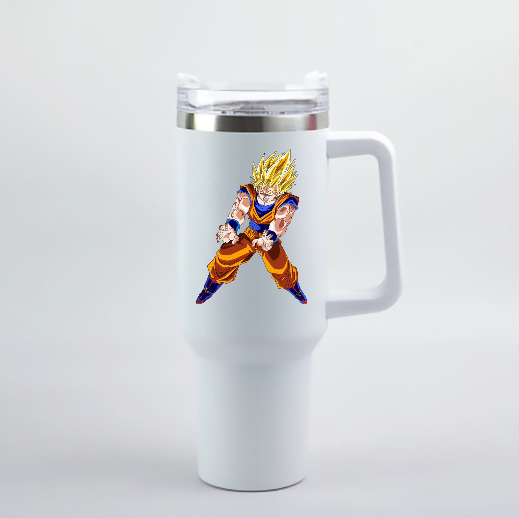 （画像用） ドラゴンボール 孫悟空（そん ごくう）Son Goku カカロット DRAGON BALL Kakarotto 1200mL車用タンブラー - クリスタルステッカー（プラスチックストロー付き）
