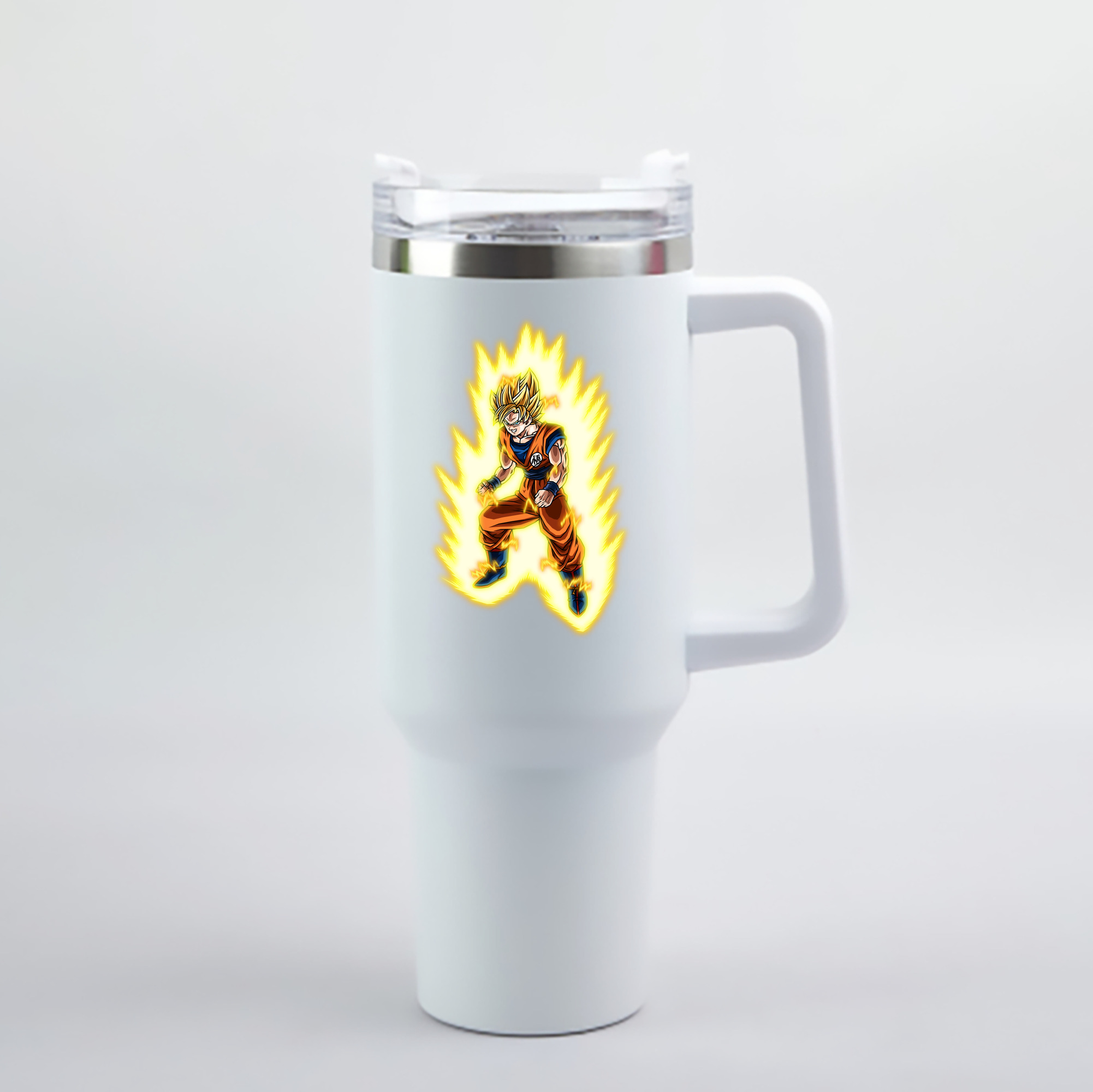 （画像用） ドラゴンボール 孫悟空（そん ごくう）Son Goku カカロット DRAGON BALL Kakarotto 1200mL車用タンブラー - クリスタルステッカー（プラスチックストロー付き）