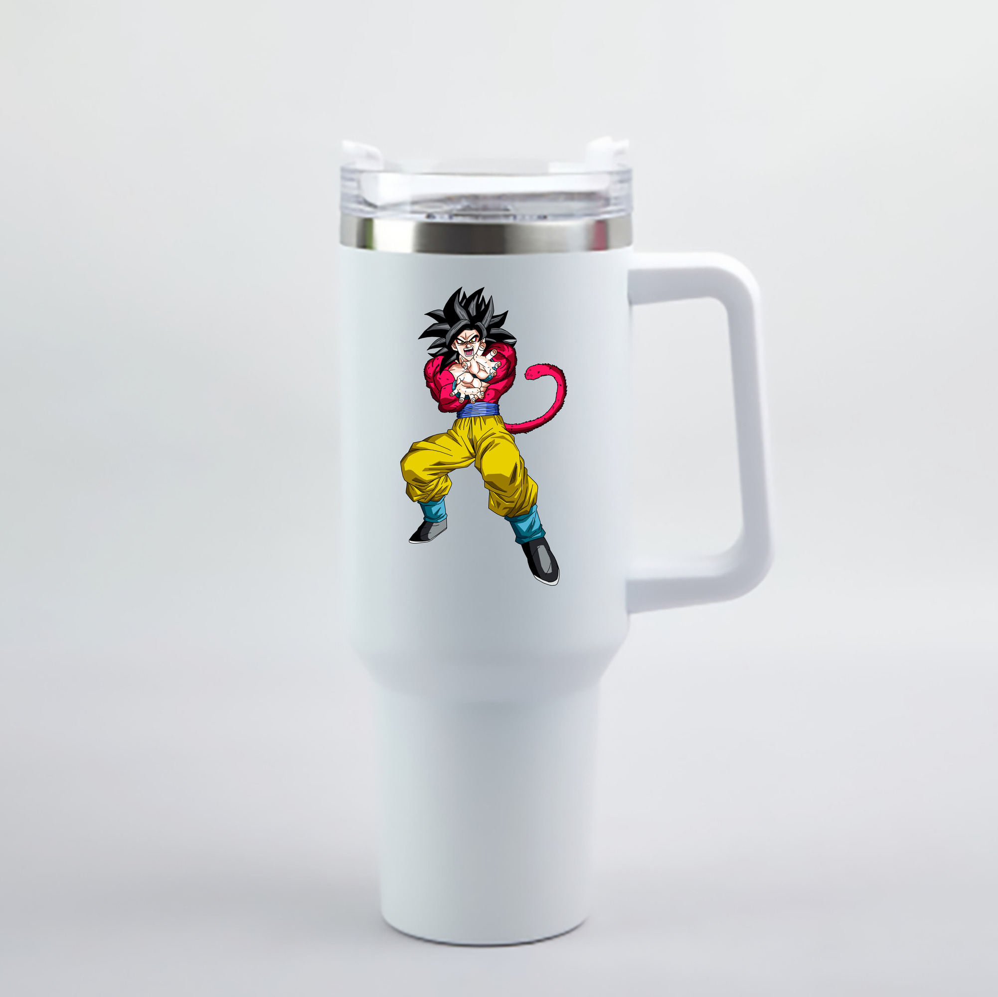 （画像用） ドラゴンボール 孫悟空（そん ごくう）Son Goku カカロット DRAGON BALL Kakarotto 1200mL車用タンブラー - クリスタルステッカー（プラスチックストロー付き）