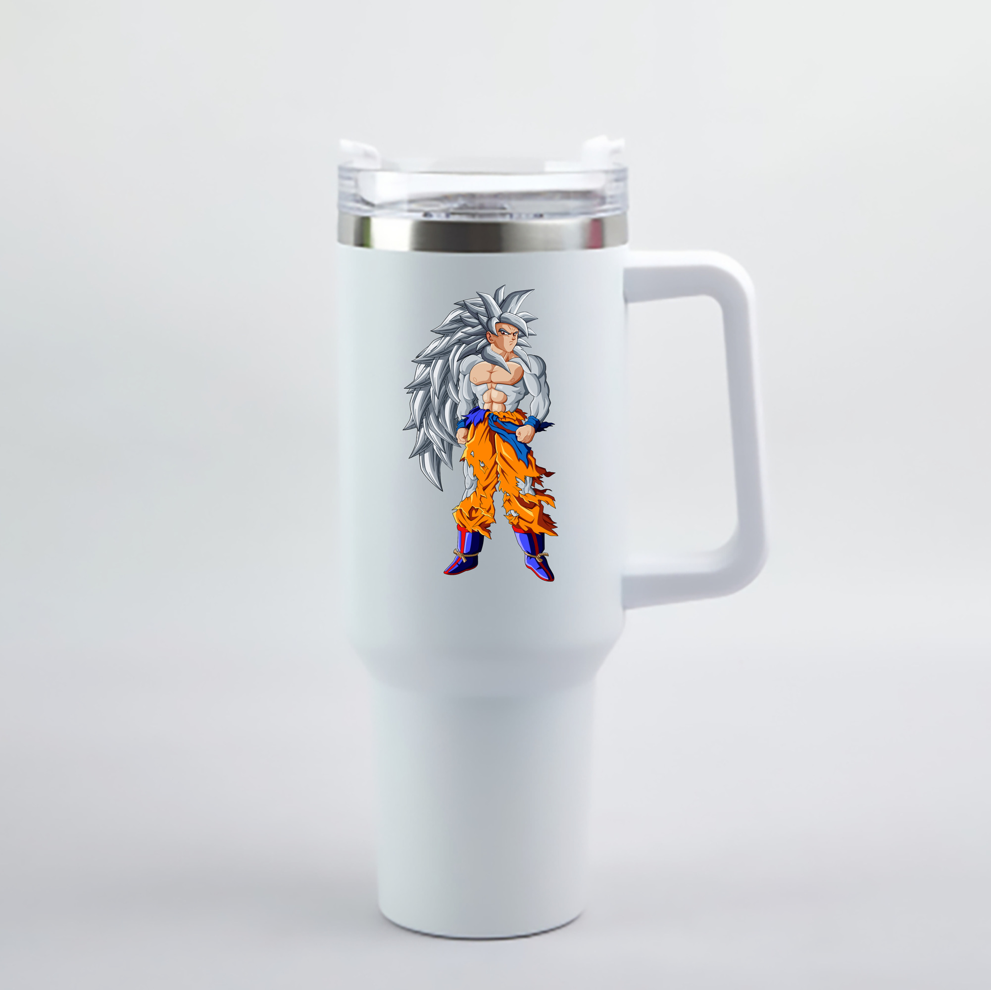 （画像用） ドラゴンボール 孫悟空（そん ごくう）Son Goku カカロット DRAGON BALL Kakarotto 1200mL車用タンブラー - クリスタルステッカー（プラスチックストロー付き）