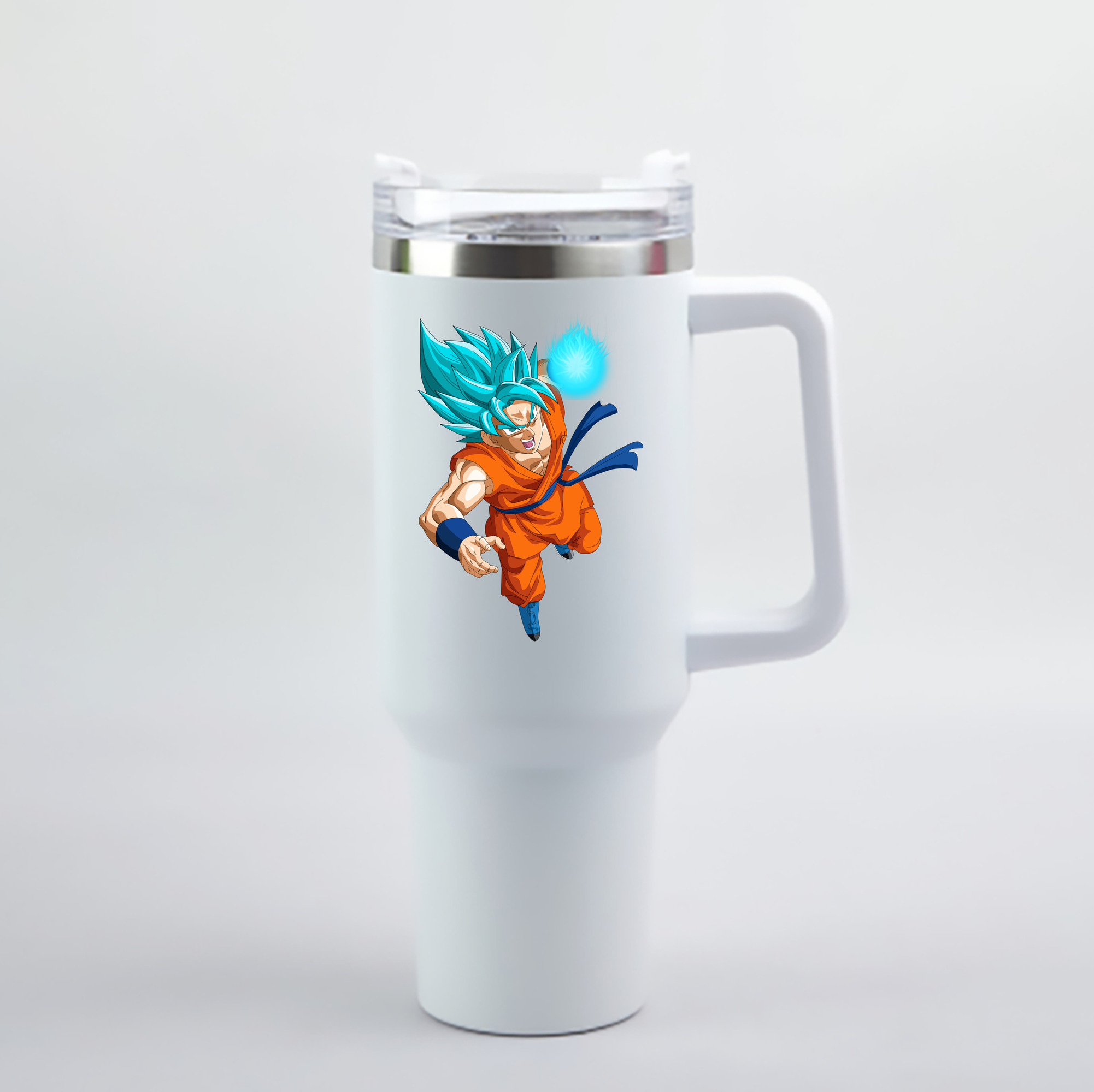 （画像用） ドラゴンボール 孫悟空（そん ごくう）Son Goku カカロット DRAGON BALL Kakarotto 1200mL車用タンブラー - クリスタルステッカー（プラスチックストロー付き）