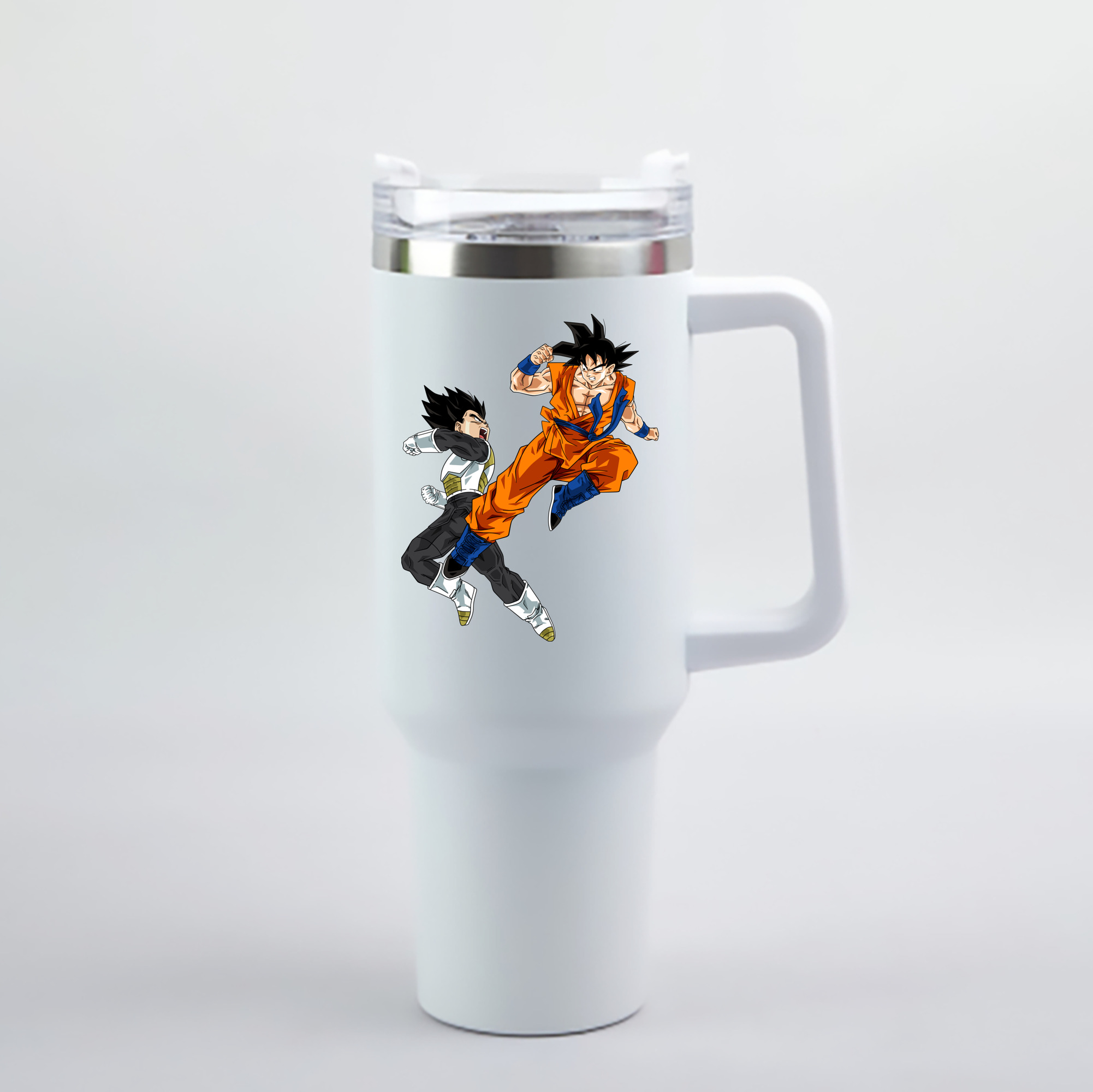 （画像用） ドラゴンボール 孫悟空（そん ごくう）Son Goku カカロット DRAGON BALL Kakarotto 1200mL車用タンブラー - クリスタルステッカー（プラスチックストロー付き）