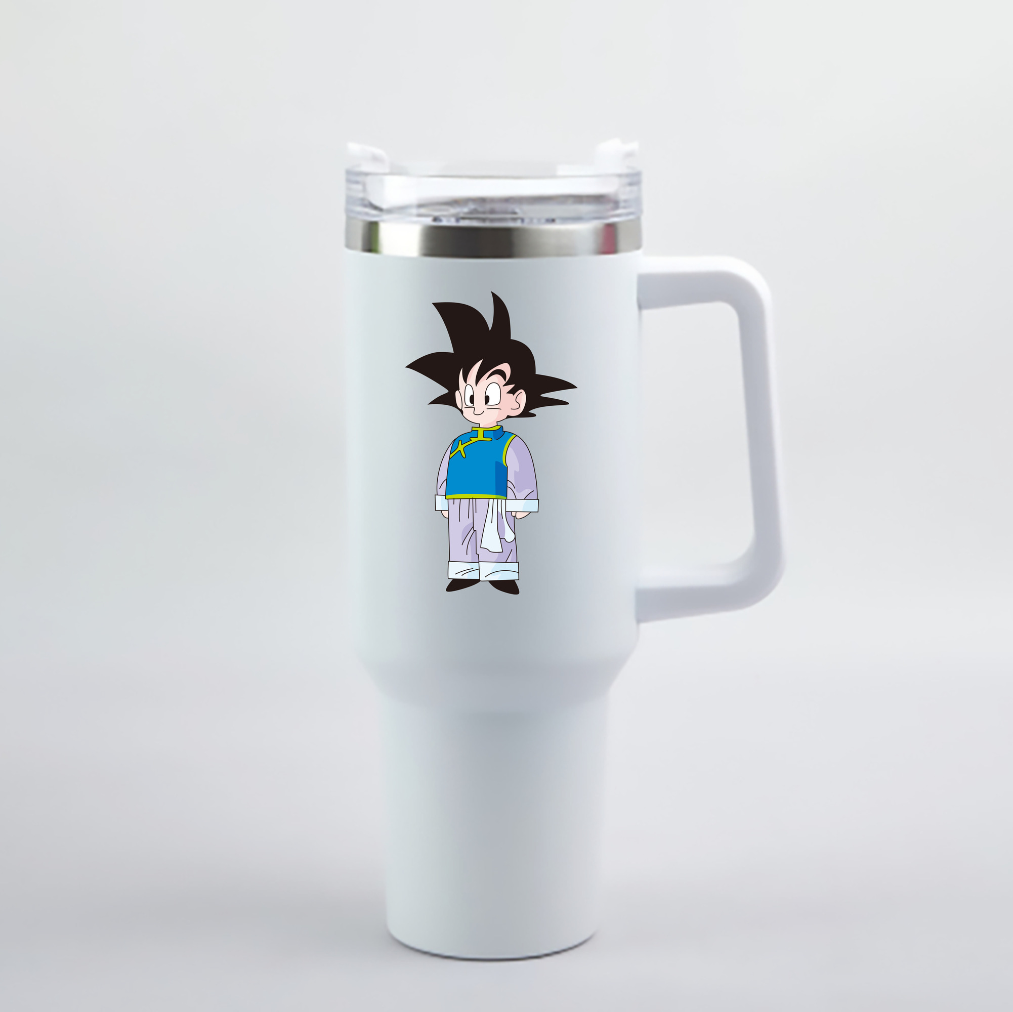 （画像用） ドラゴンボール 孫悟空（そん ごくう）Son Goku カカロット DRAGON BALL Kakarotto 1200mL車用タンブラー - クリスタルステッカー（プラスチックストロー付き）