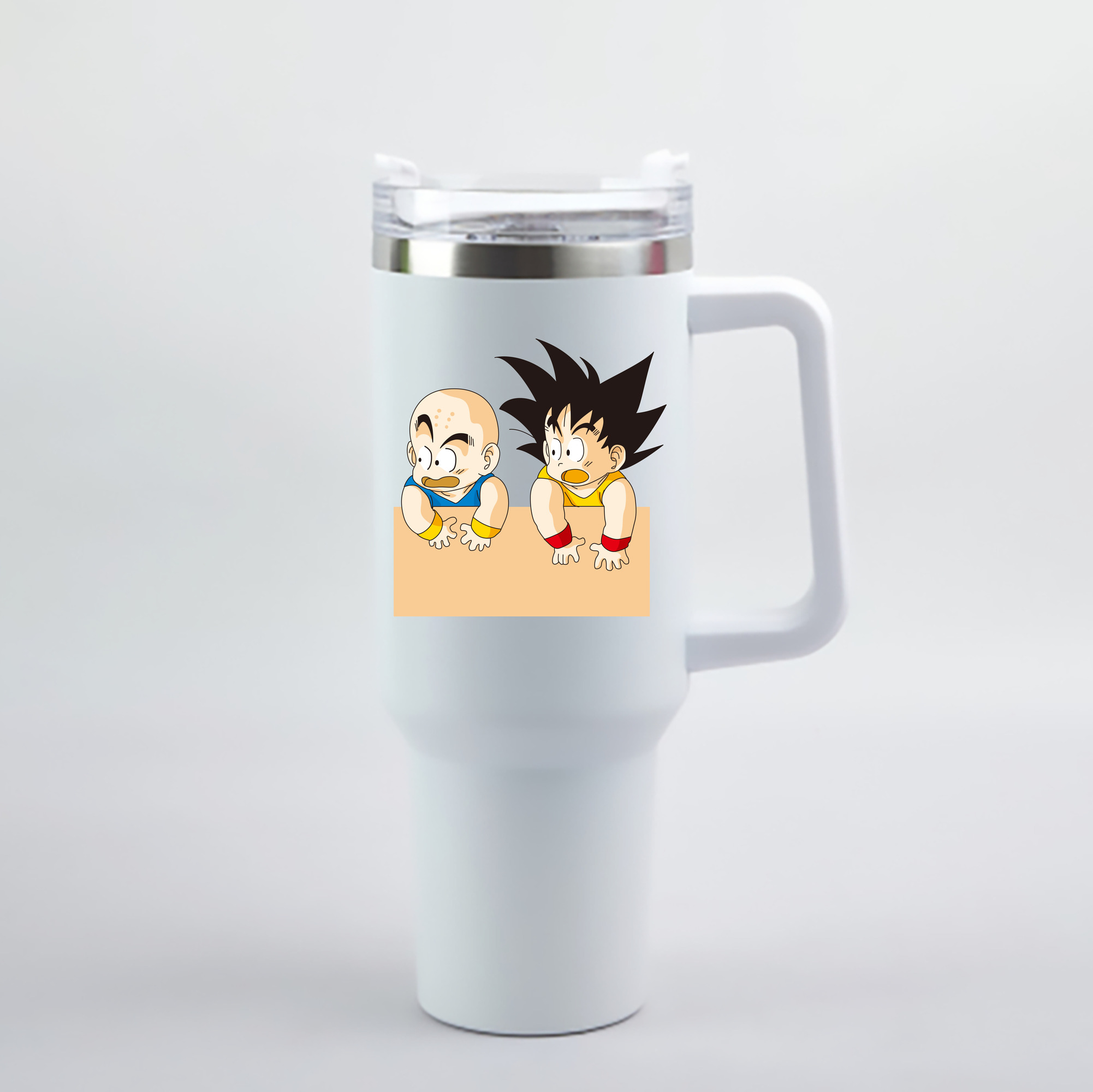 （画像用） ドラゴンボール 孫悟空（そん ごくう）Son Goku カカロット DRAGON BALL Kakarotto 1200mL車用タンブラー - クリスタルステッカー（プラスチックストロー付き）