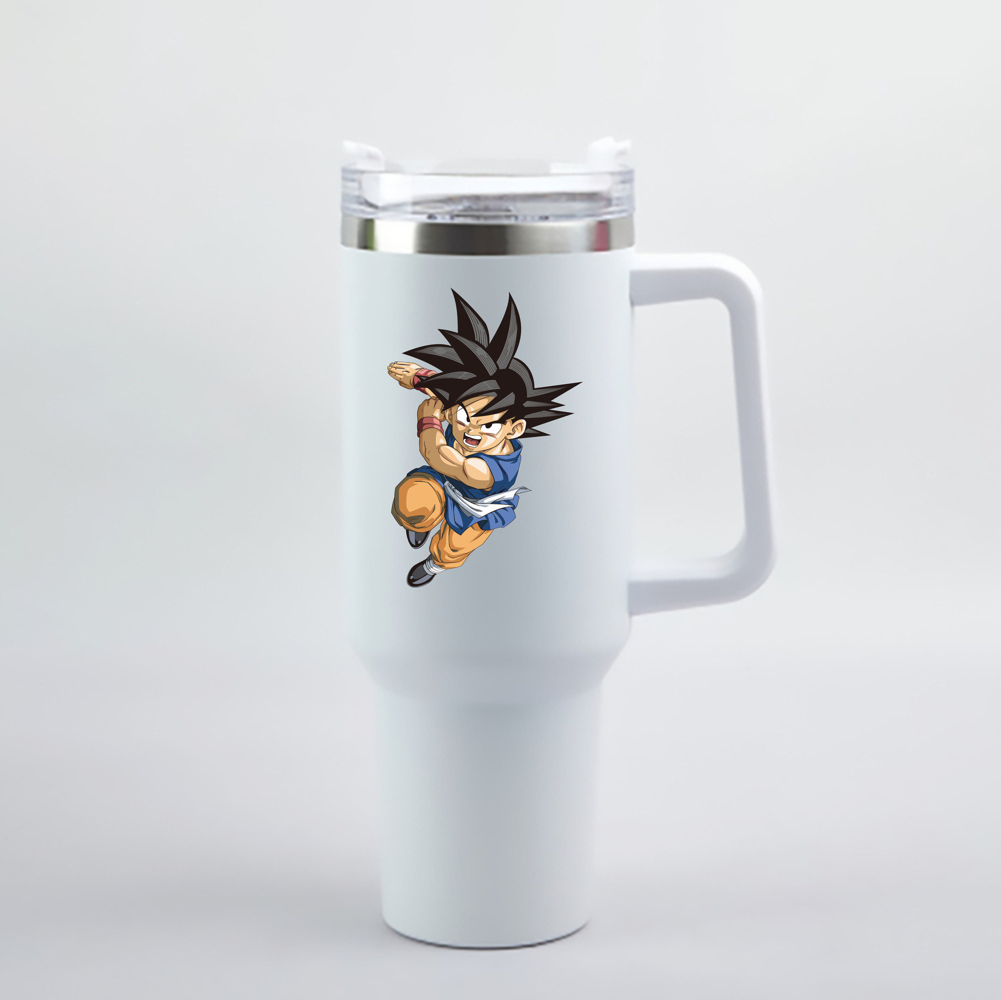 （画像用） ドラゴンボール 孫悟空（そん ごくう）Son Goku カカロット DRAGON BALL Kakarotto 1200mL車用タンブラー - クリスタルステッカー（プラスチックストロー付き）