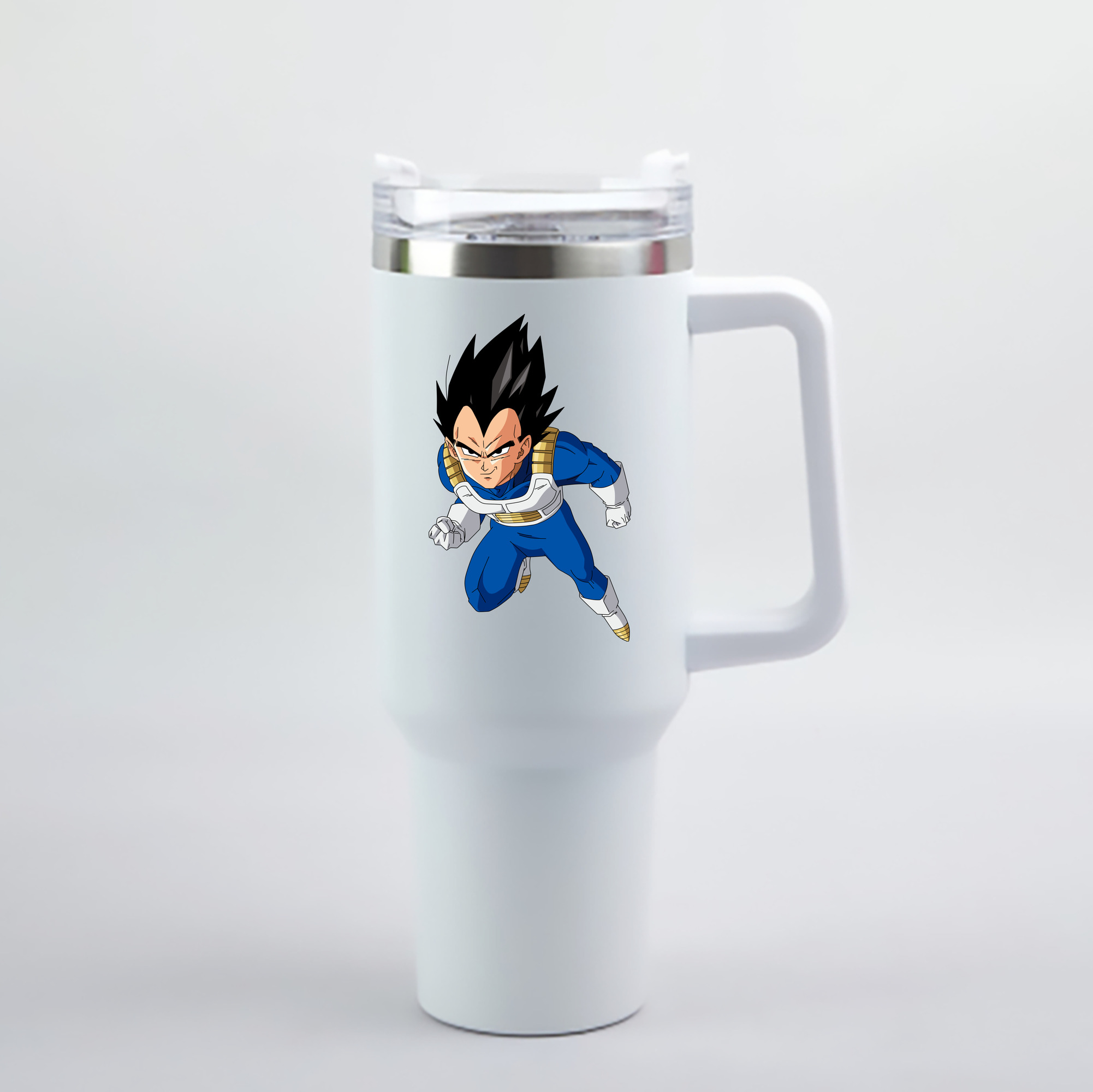 （画像用） ドラゴンボール ベジータ四世（Bejīta Yonsei）DRAGON BALL Vegeta IV 1200mL車用タンブラー - クリスタルステッカー（プラスチックストロー付き）