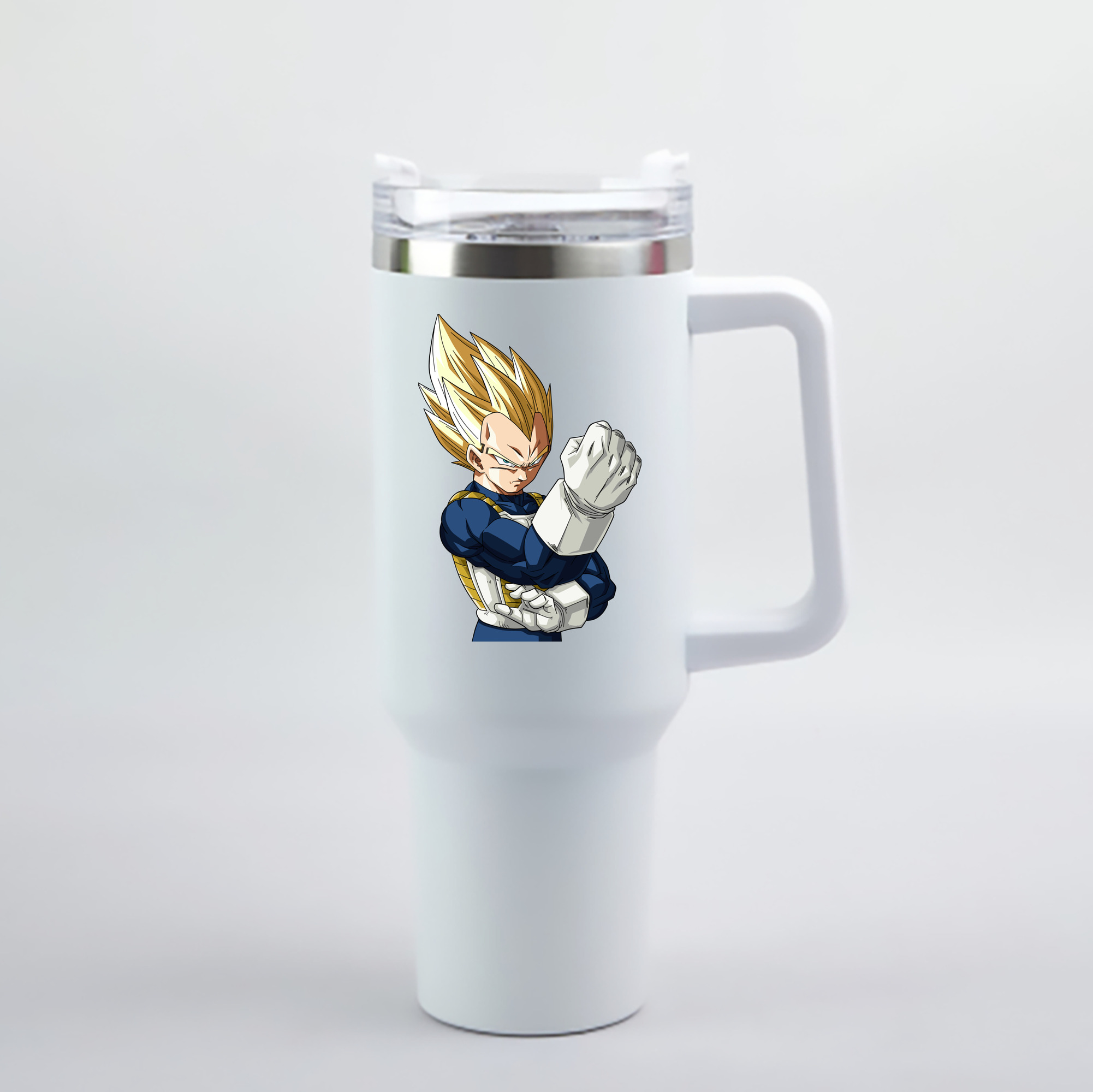 （画像用） ドラゴンボール ベジータ四世（Bejīta Yonsei）DRAGON BALL Vegeta IV 1200mL車用タンブラー - クリスタルステッカー（プラスチックストロー付き）