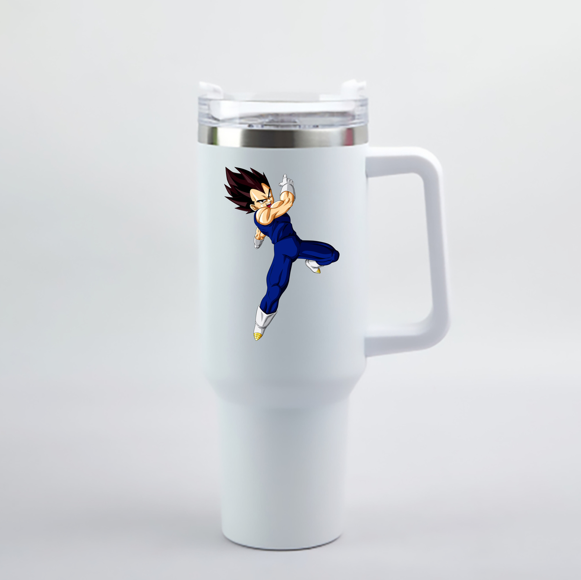 （画像用） ドラゴンボール ベジータ四世（Bejīta Yonsei）DRAGON BALL Vegeta IV 1200mL車用タンブラー - クリスタルステッカー（プラスチックストロー付き）
