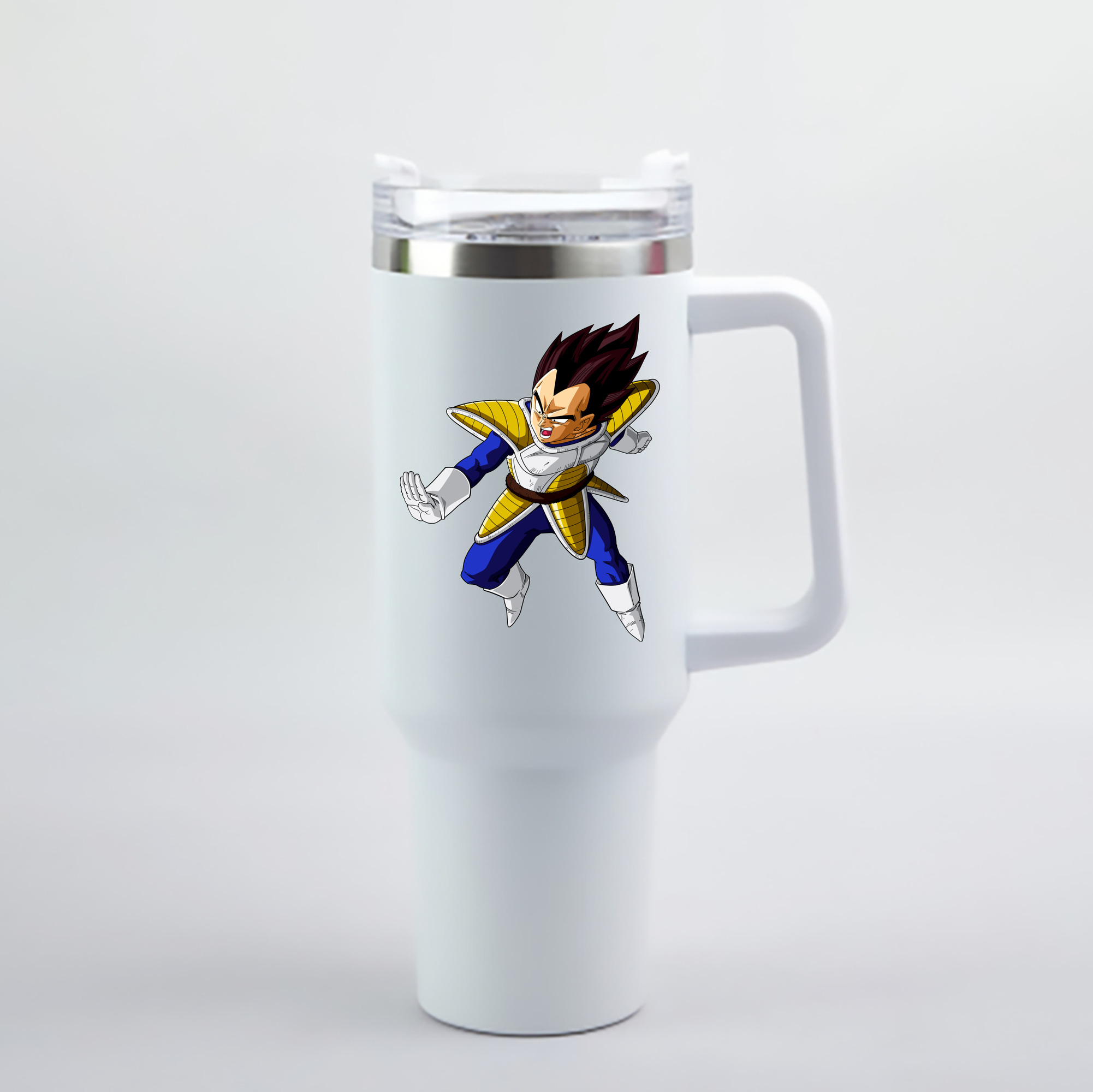 （画像用） ドラゴンボール ベジータ四世（Bejīta Yonsei）DRAGON BALL Vegeta IV 1200mL車用タンブラー - クリスタルステッカー（プラスチックストロー付き）