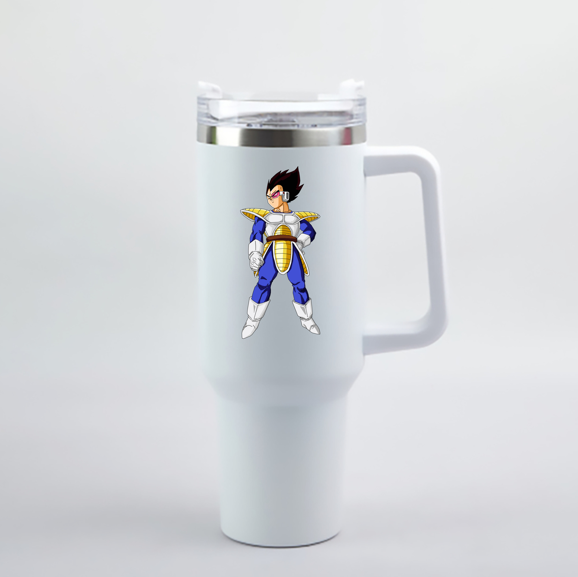 （画像用） ドラゴンボール ベジータ四世（Bejīta Yonsei）DRAGON BALL Vegeta IV 1200mL車用タンブラー - クリスタルステッカー（プラスチックストロー付き）