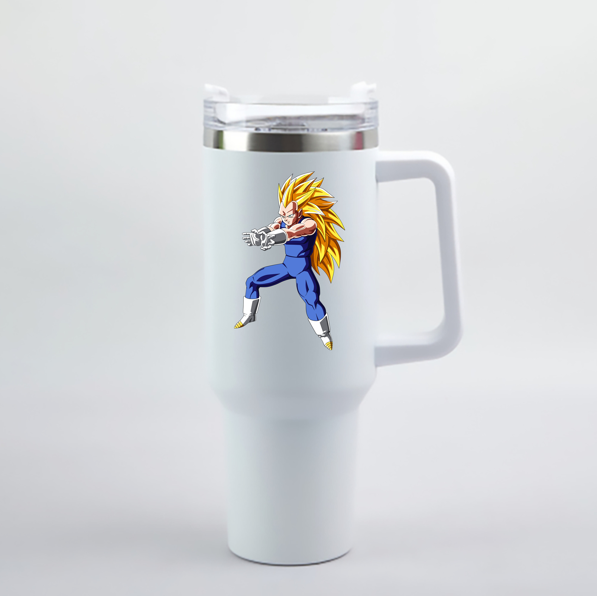 （画像用） ドラゴンボール ベジータ四世（Bejīta Yonsei）DRAGON BALL Vegeta IV 1200mL車用タンブラー - クリスタルステッカー（プラスチックストロー付き）