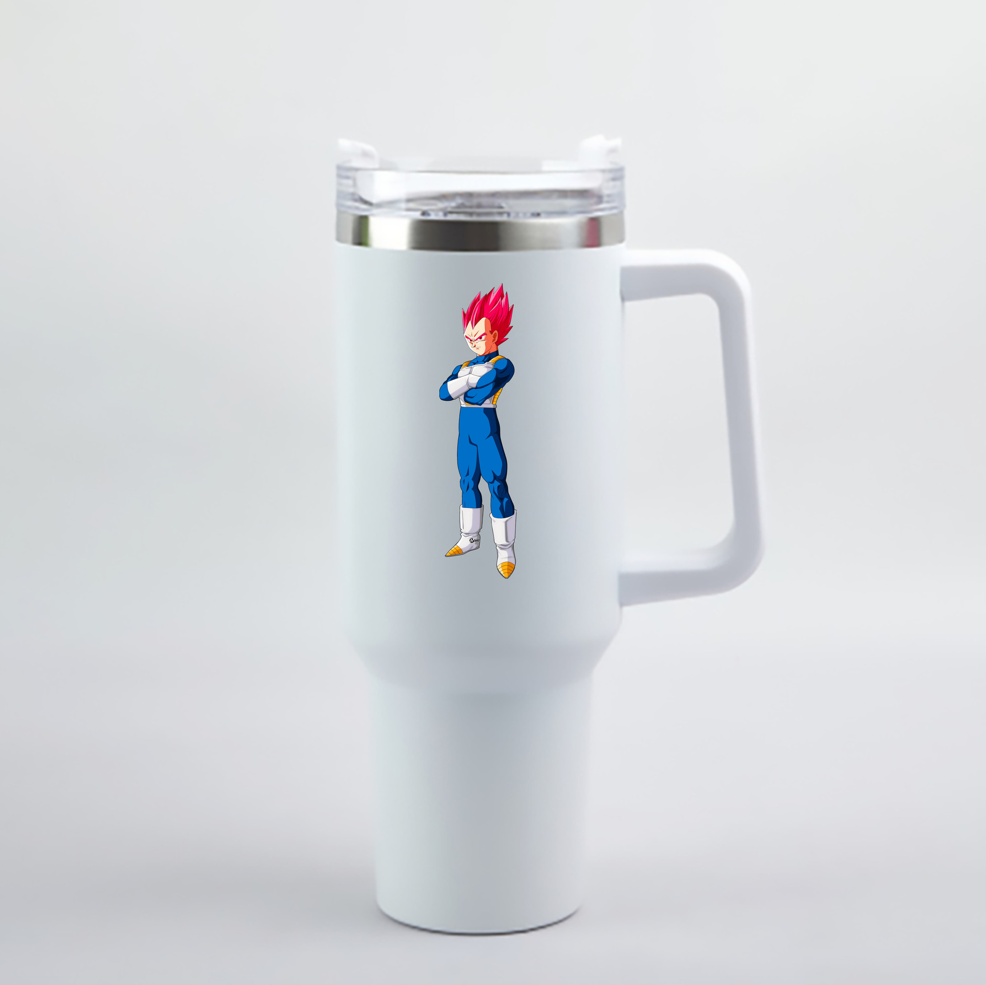 （画像用） ドラゴンボール ベジータ四世（Bejīta Yonsei）DRAGON BALL Vegeta IV 1200mL車用タンブラー - クリスタルステッカー（プラスチックストロー付き）