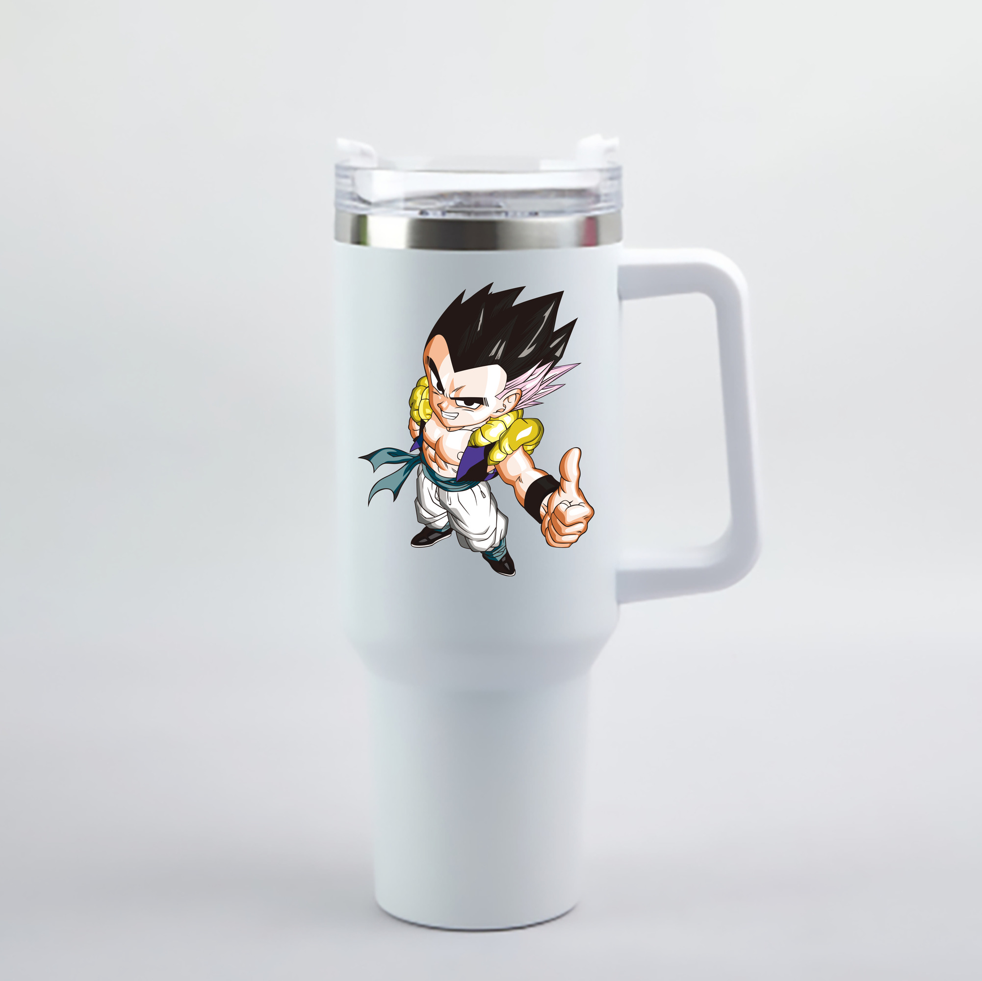（画像用） ドラゴンボール ベジータ四世（Bejīta Yonsei）DRAGON BALL Vegeta IV 1200mL車用タンブラー - クリスタルステッカー（プラスチックストロー付き）