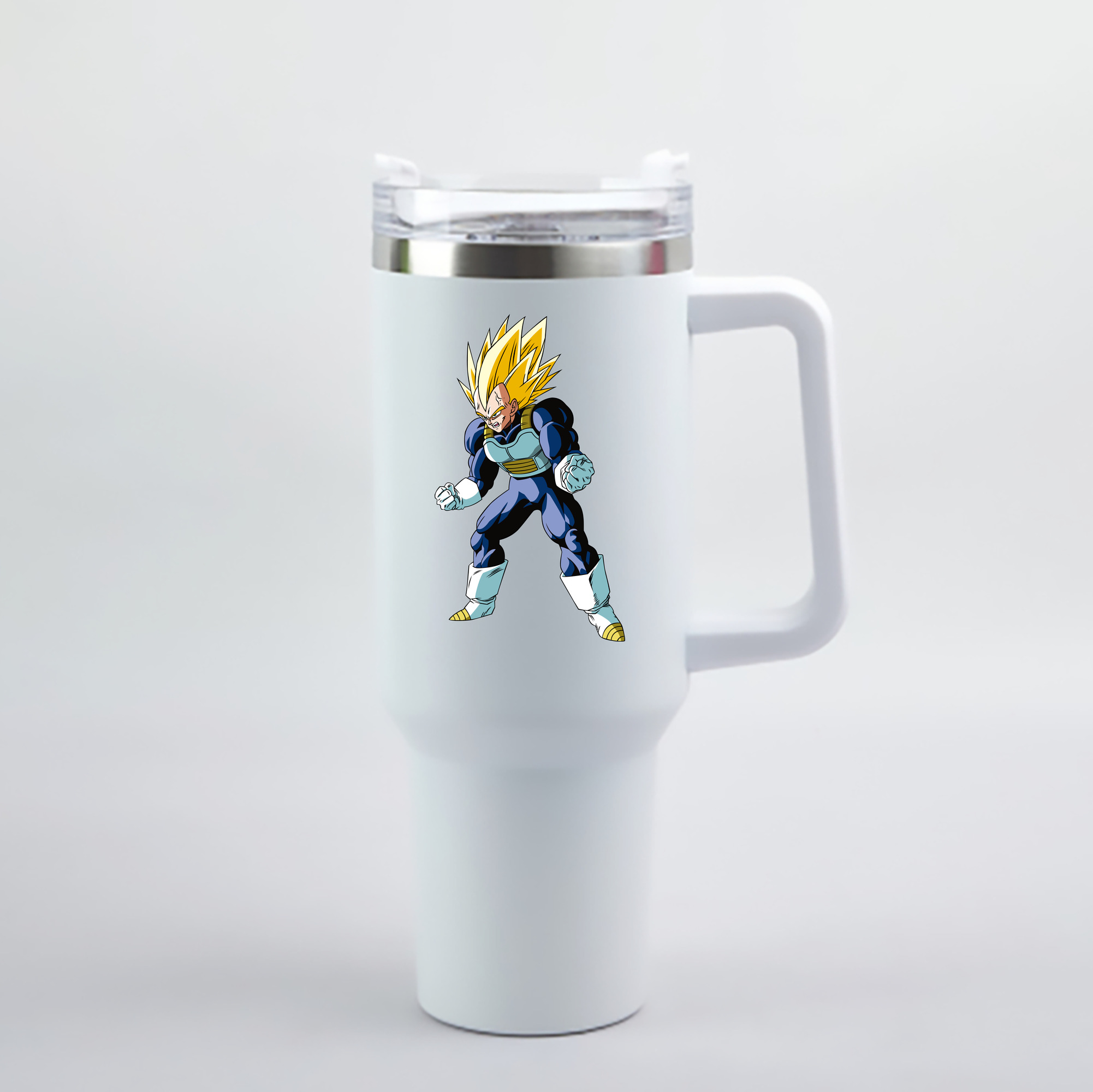 （画像用） ドラゴンボール ベジータ四世（Bejīta Yonsei）DRAGON BALL Vegeta IV 1200mL車用タンブラー - クリスタルステッカー（プラスチックストロー付き）