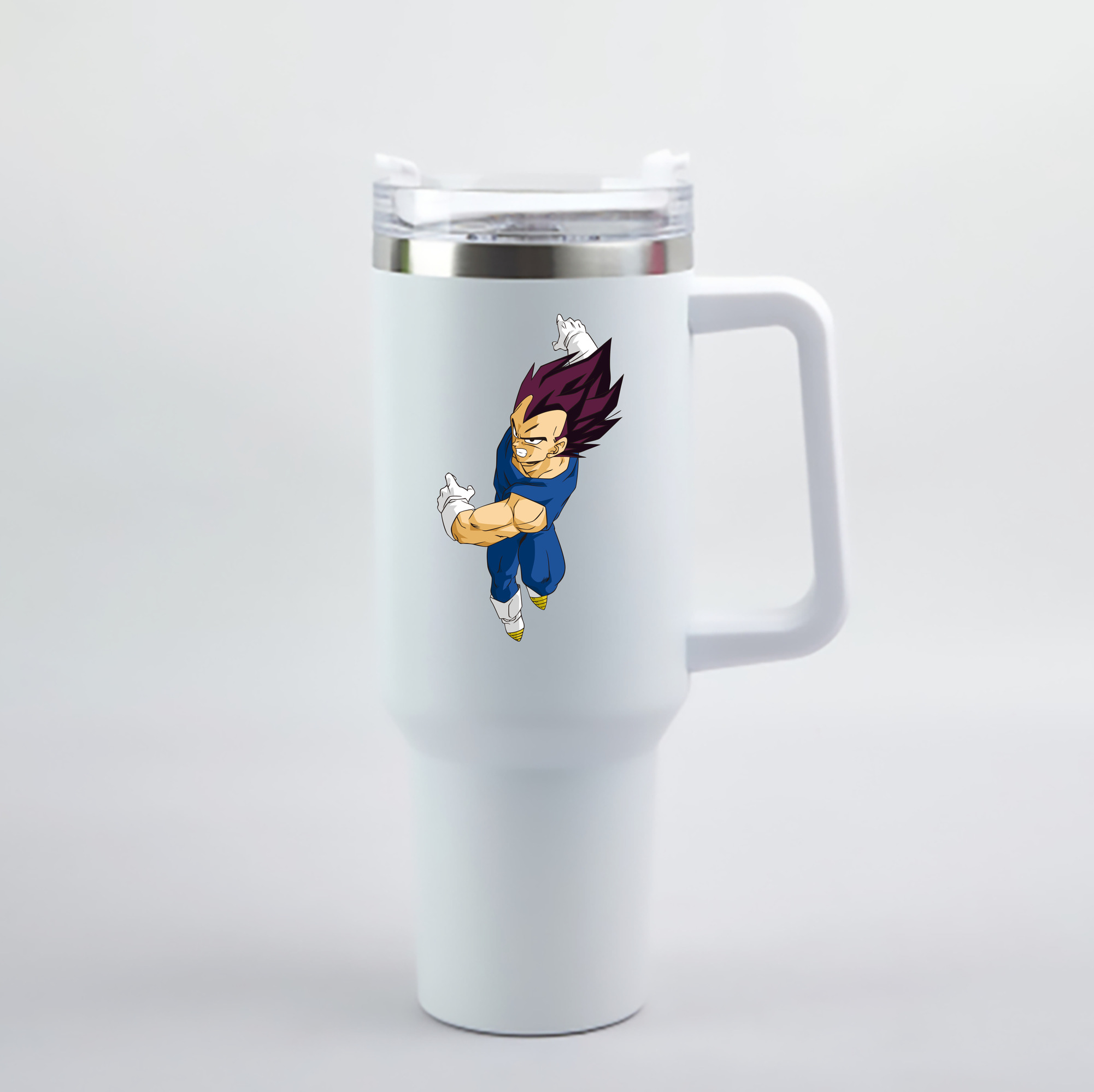（画像用） ドラゴンボール ベジータ四世（Bejīta Yonsei）DRAGON BALL Vegeta IV 1200mL車用タンブラー - クリスタルステッカー（プラスチックストロー付き）