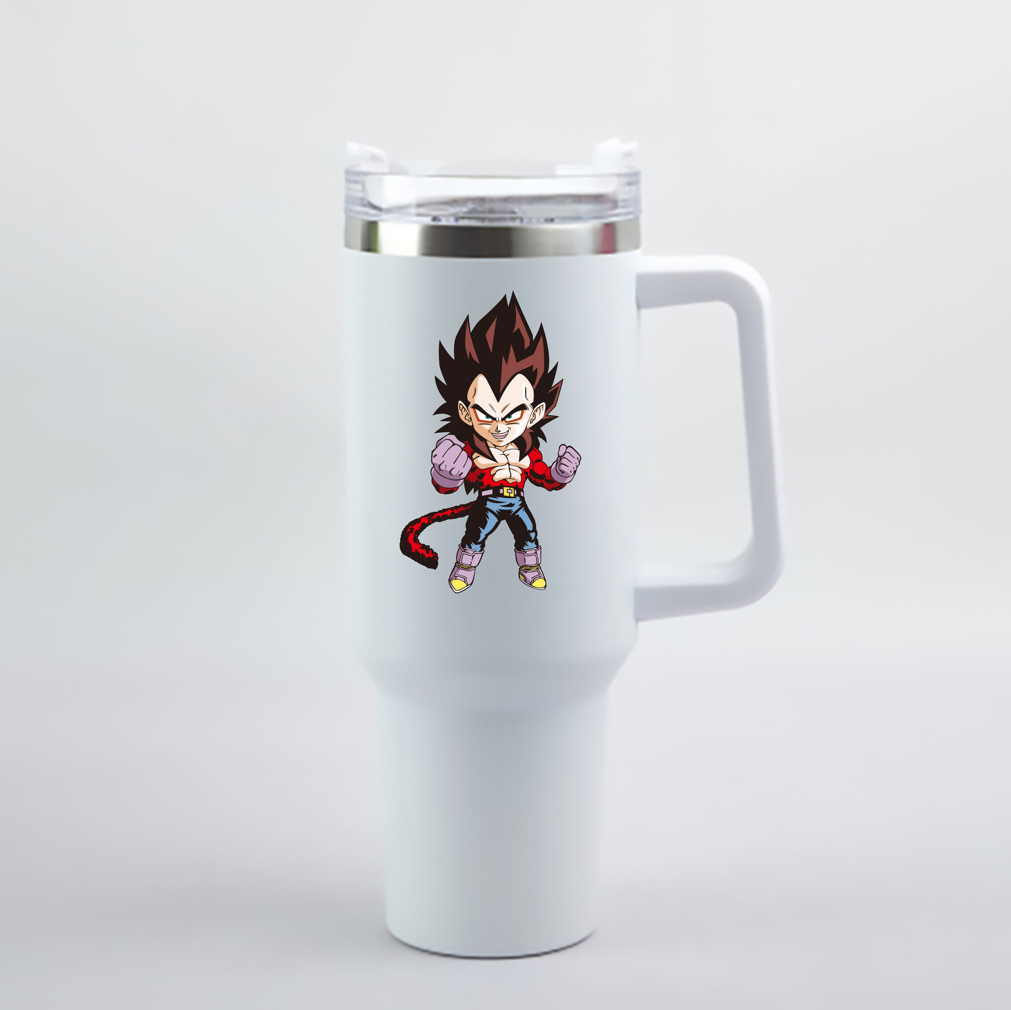 （画像用） ドラゴンボール ベジータ四世（Bejīta Yonsei）DRAGON BALL Vegeta IV 1200mL車用タンブラー - クリスタルステッカー（プラスチックストロー付き）