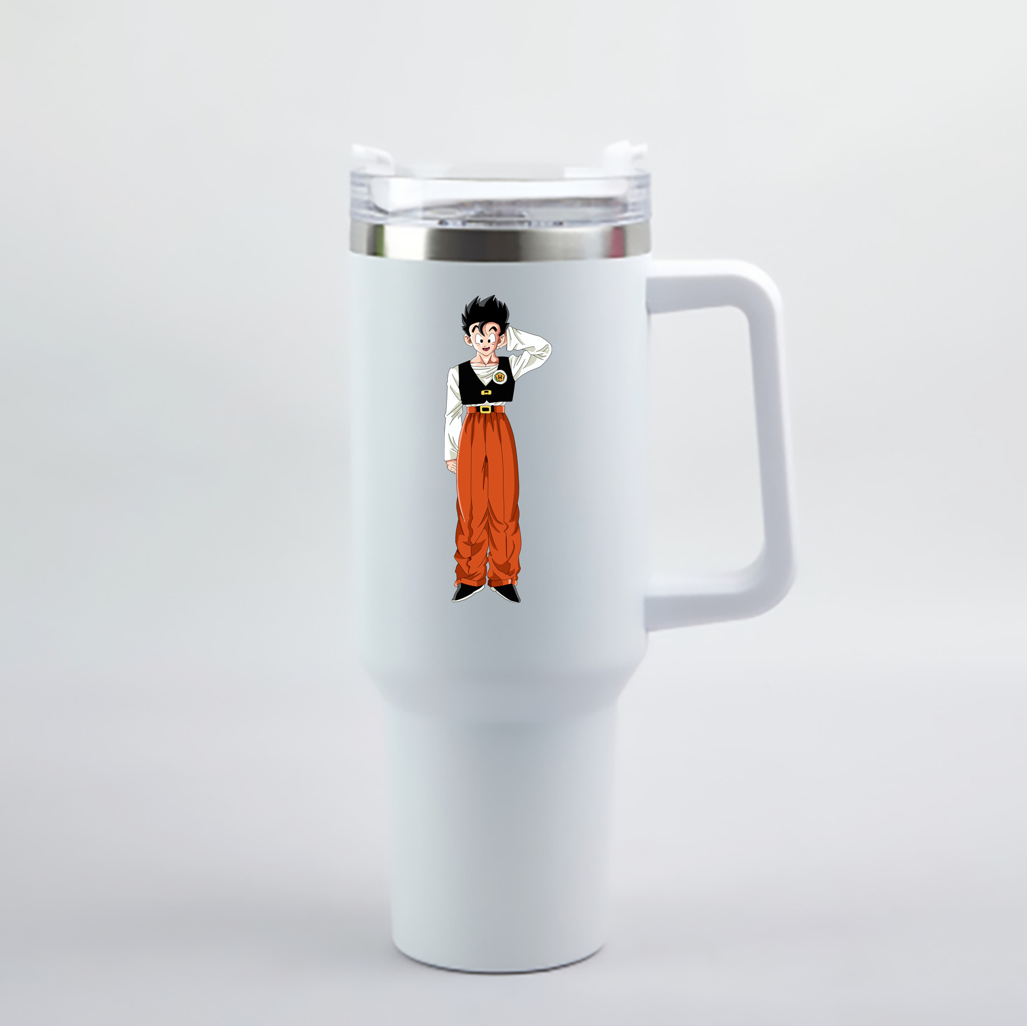 （画像用） ドラゴンボール 孫 悟飯（そんごはん）DRAGON BALL Son Gohan 1200mL車用タンブラー - クリスタルステッカー（プラスチックストロー付き）