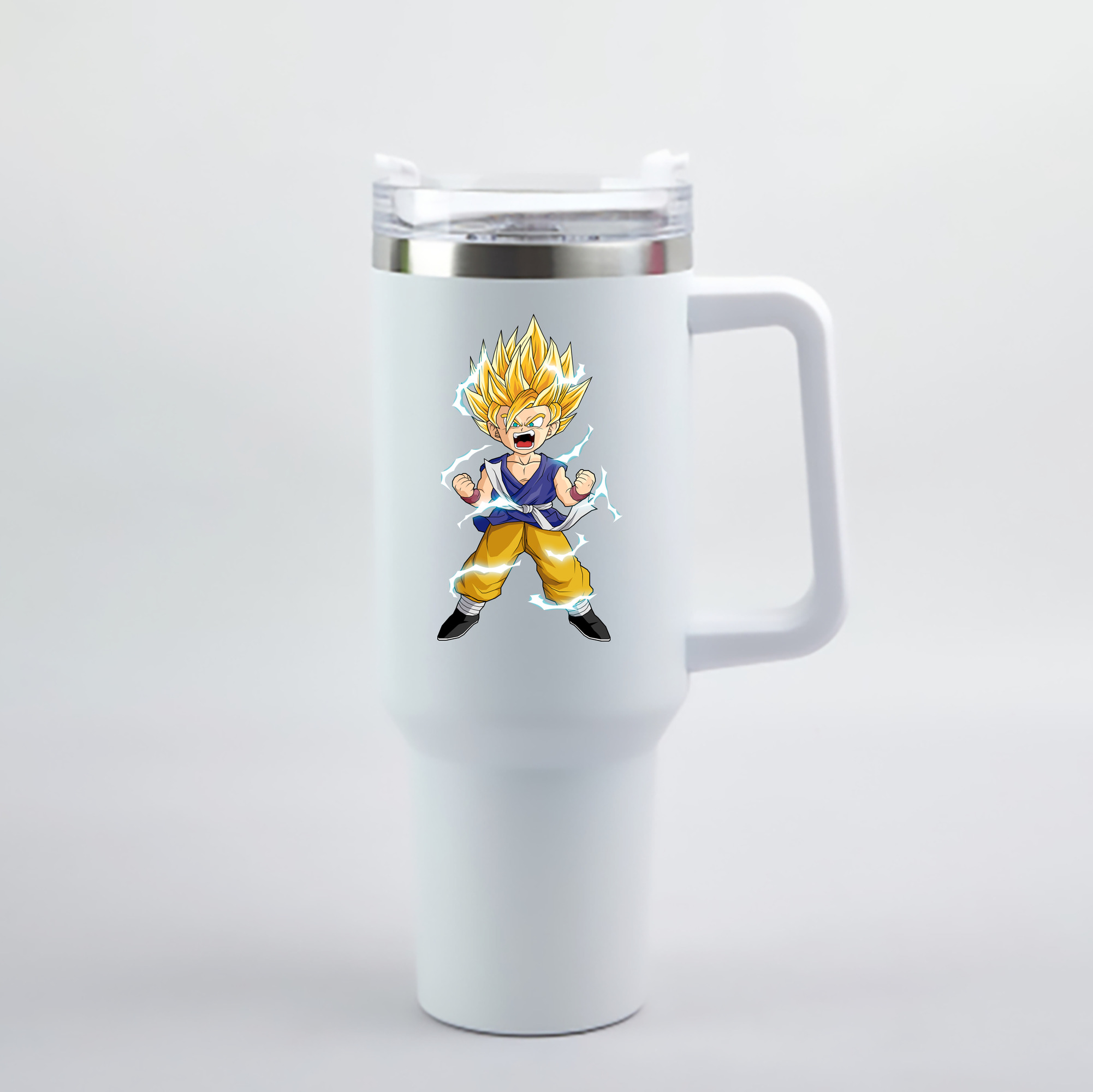 （画像用） ドラゴンボール 孫 悟飯（そんごはん）DRAGON BALL Son Gohan 1200mL車用タンブラー - クリスタルステッカー（プラスチックストロー付き）