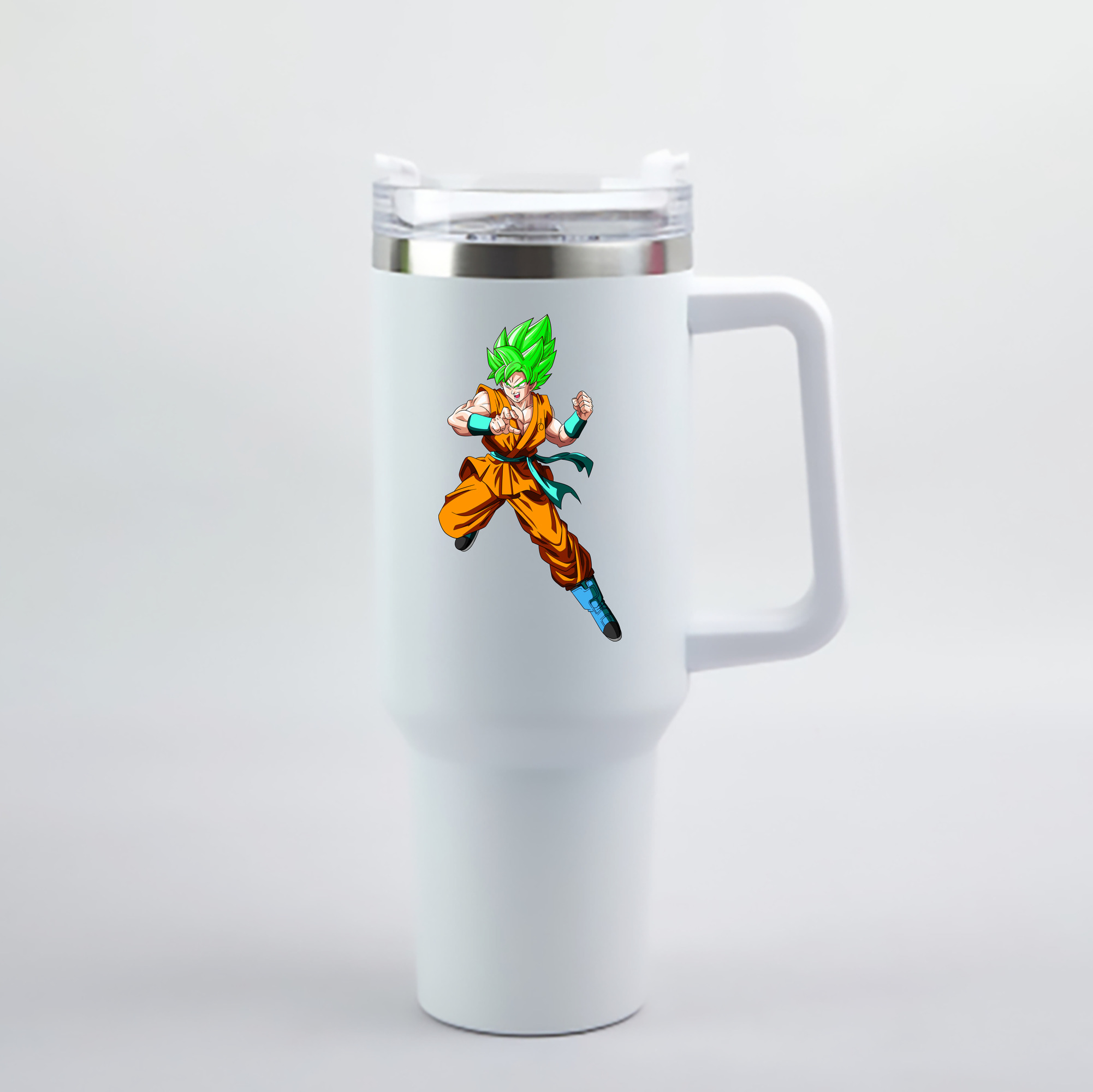 （画像用） ドラゴンボール 孫 悟飯（そんごはん）DRAGON BALL Son Gohan 1200mL車用タンブラー - クリスタルステッカー（プラスチックストロー付き）