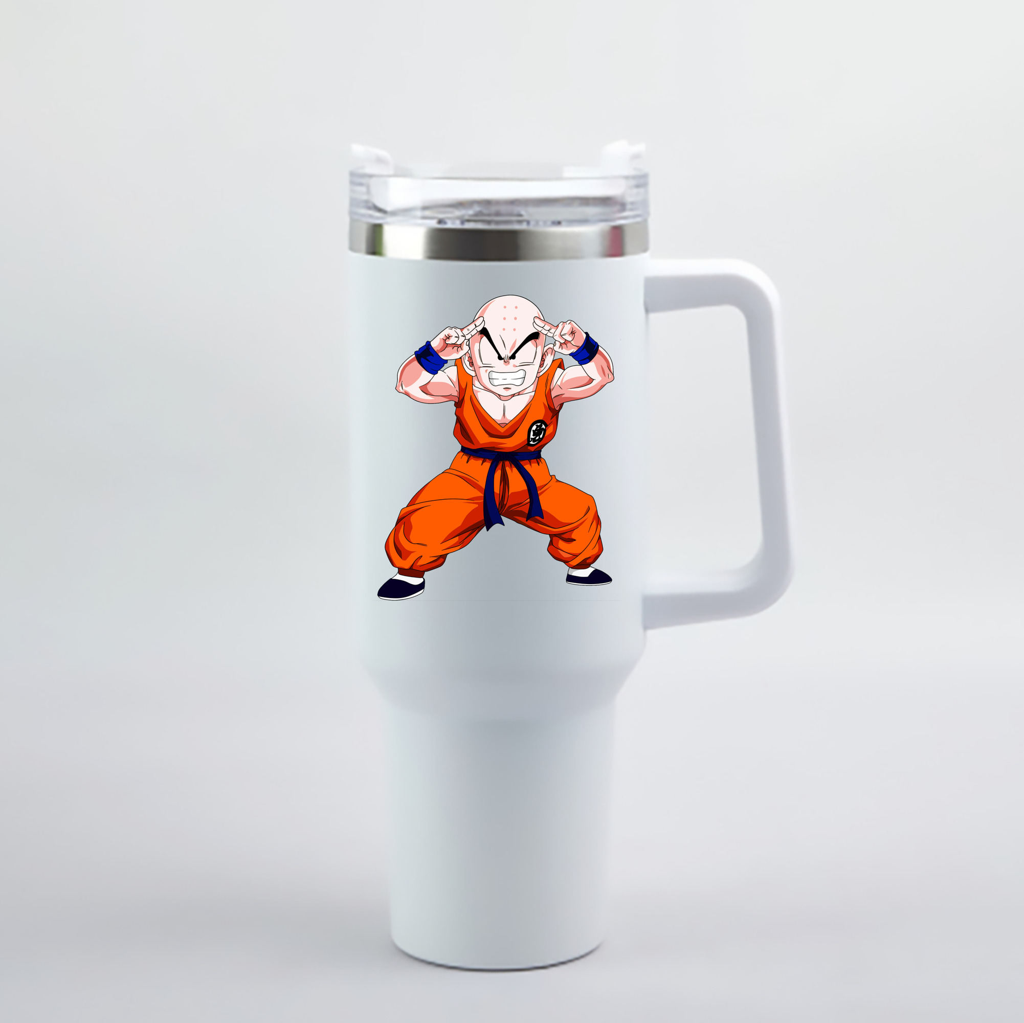 （画像用） ドラゴンボール クリリン DRAGON BALL krillin 1200mL車用タンブラー - クリスタルステッカー（プラスチックストロー付き）
