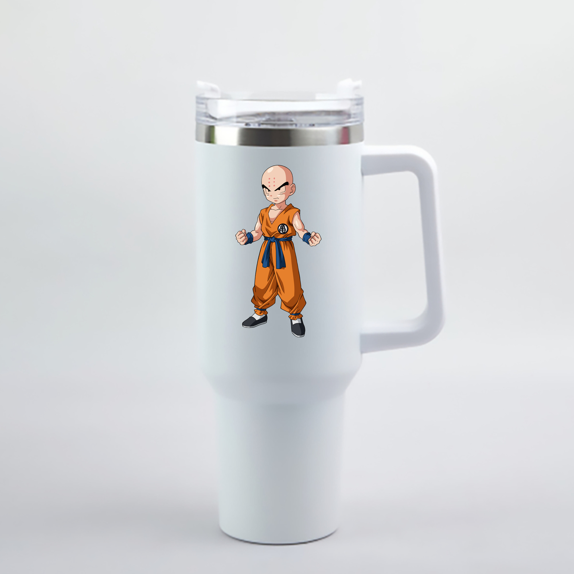 （画像用） ドラゴンボール クリリン DRAGON BALL krillin 1200mL車用タンブラー - クリスタルステッカー（プラスチックストロー付き）