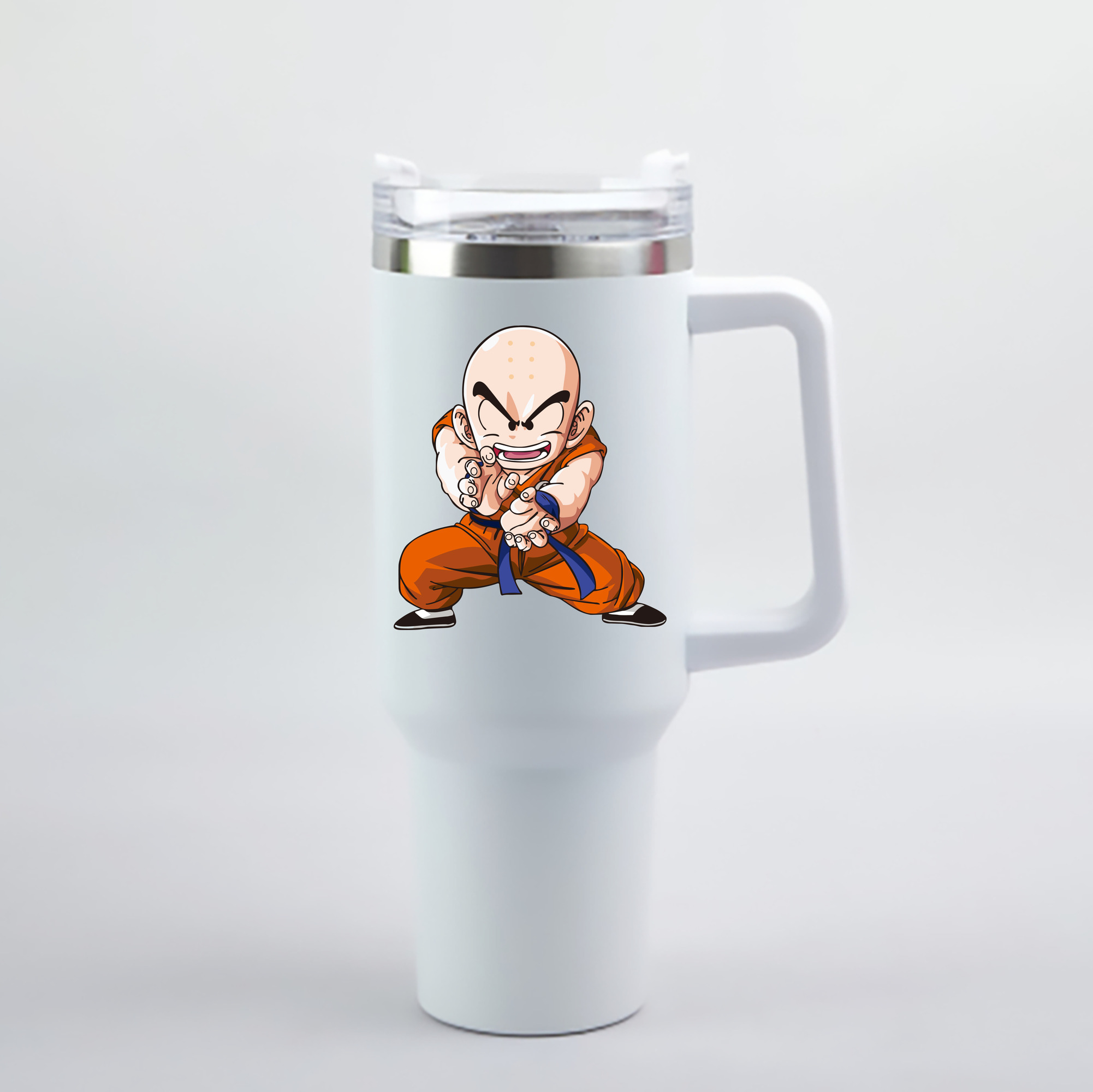 （画像用） ドラゴンボール クリリン DRAGON BALL krillin 1200mL車用タンブラー - クリスタルステッカー（プラスチックストロー付き）