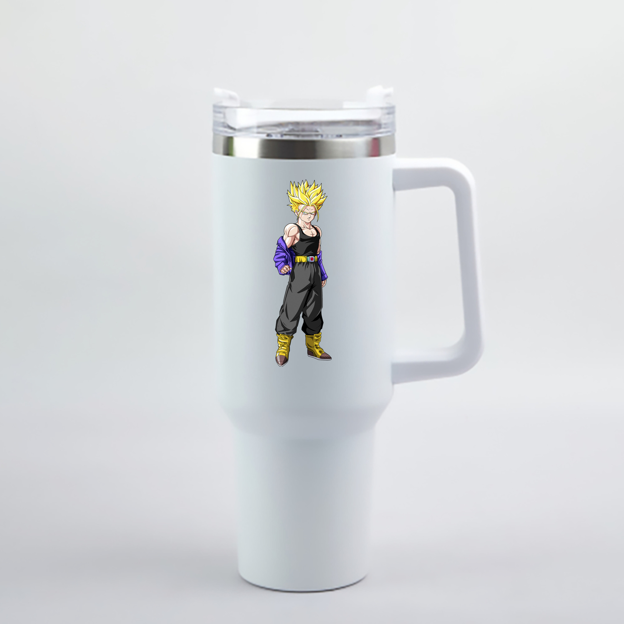 （画像用） ドラゴンボール トランクス（Torankusu）DRAGON BALL Trunks 1200mL車用タンブラー - クリスタルステッカー（プラスチックストロー付き）