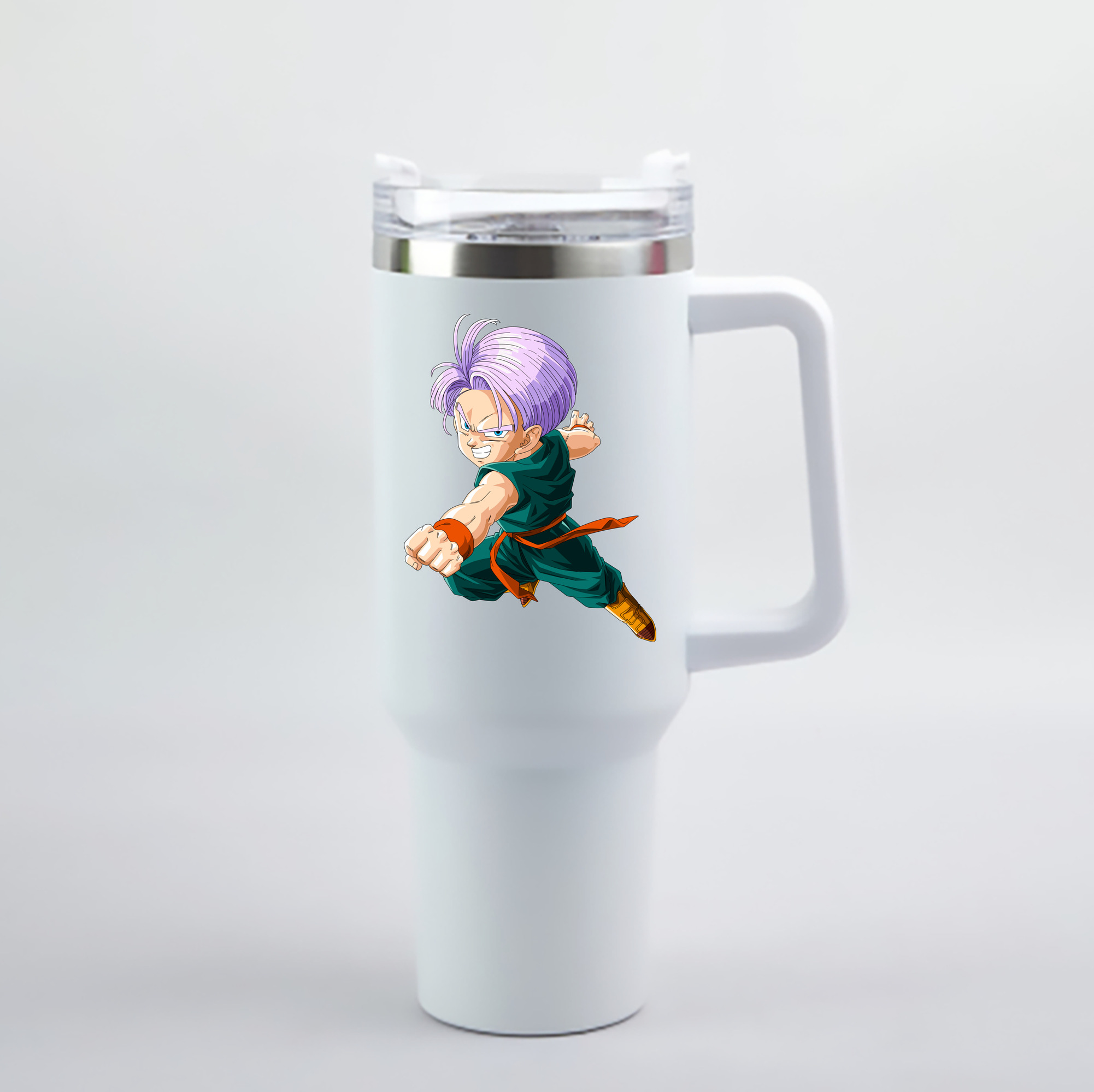 （画像用） ドラゴンボール トランクス（Torankusu）DRAGON BALL Trunks 1200mL車用タンブラー - クリスタルステッカー（プラスチックストロー付き）