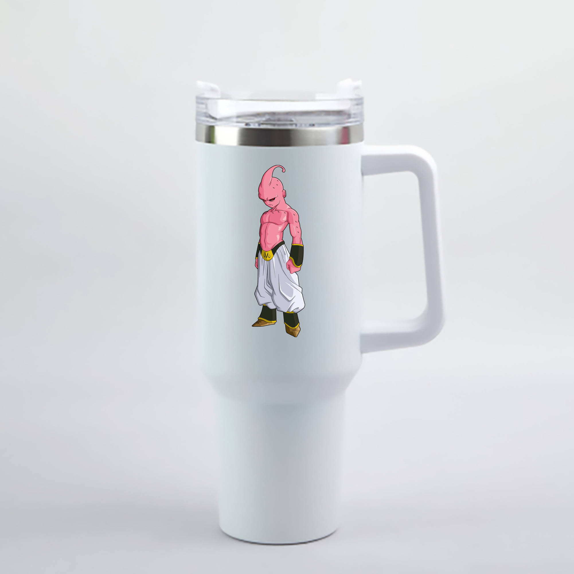 （画像用） ドラゴンボール 魔人ブウ DRAGON BALL Majin Buu 1200mL車用タンブラー - クリスタルステッカー（プラスチックストロー付き）