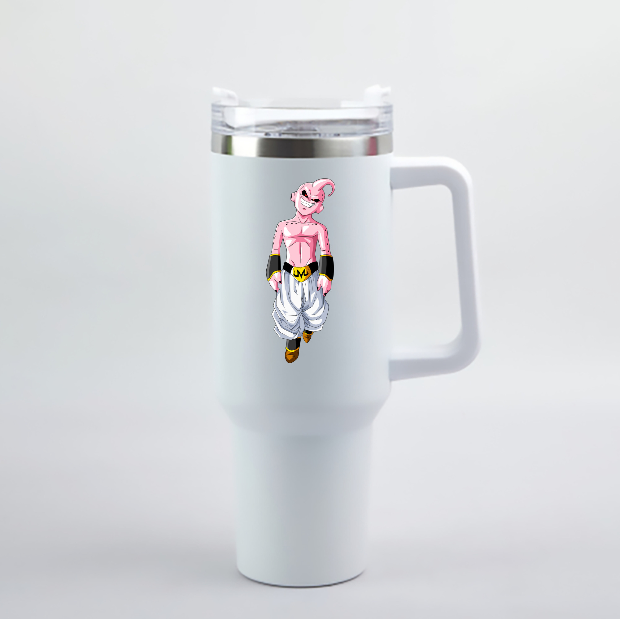 （画像用） ドラゴンボール 魔人ブウ DRAGON BALL Majin Buu 1200mL車用タンブラー - クリスタルステッカー（プラスチックストロー付き）