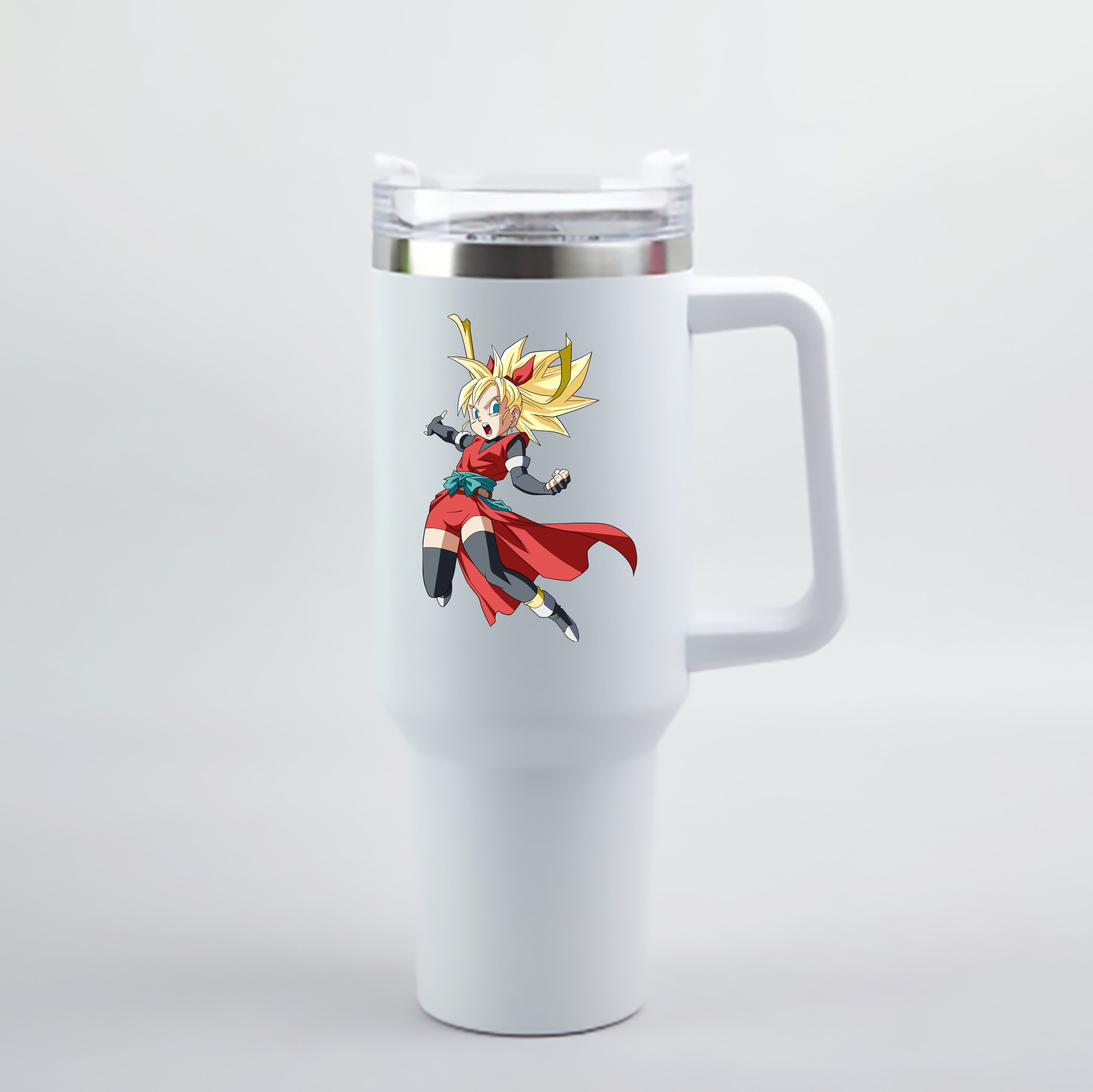 （画像用） ドラゴンボール カリフラ DRAGON BALL Caulifla 1200mL車用タンブラー - クリスタルステッカー（プラスチックストロー付き）