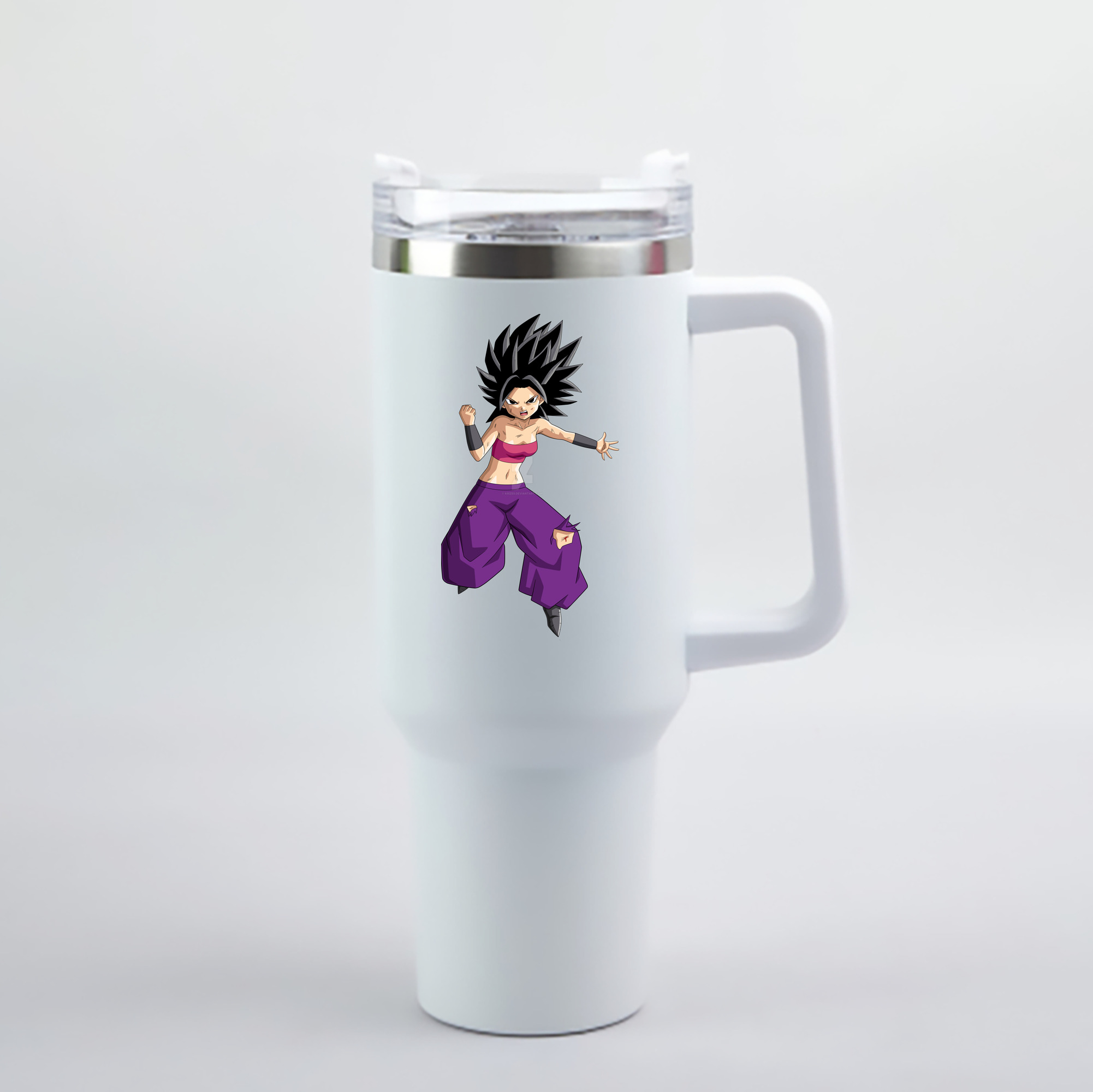 （画像用） ドラゴンボール カリフラ DRAGON BALL Caulifla 1200mL車用タンブラー - クリスタルステッカー（プラスチックストロー付き）