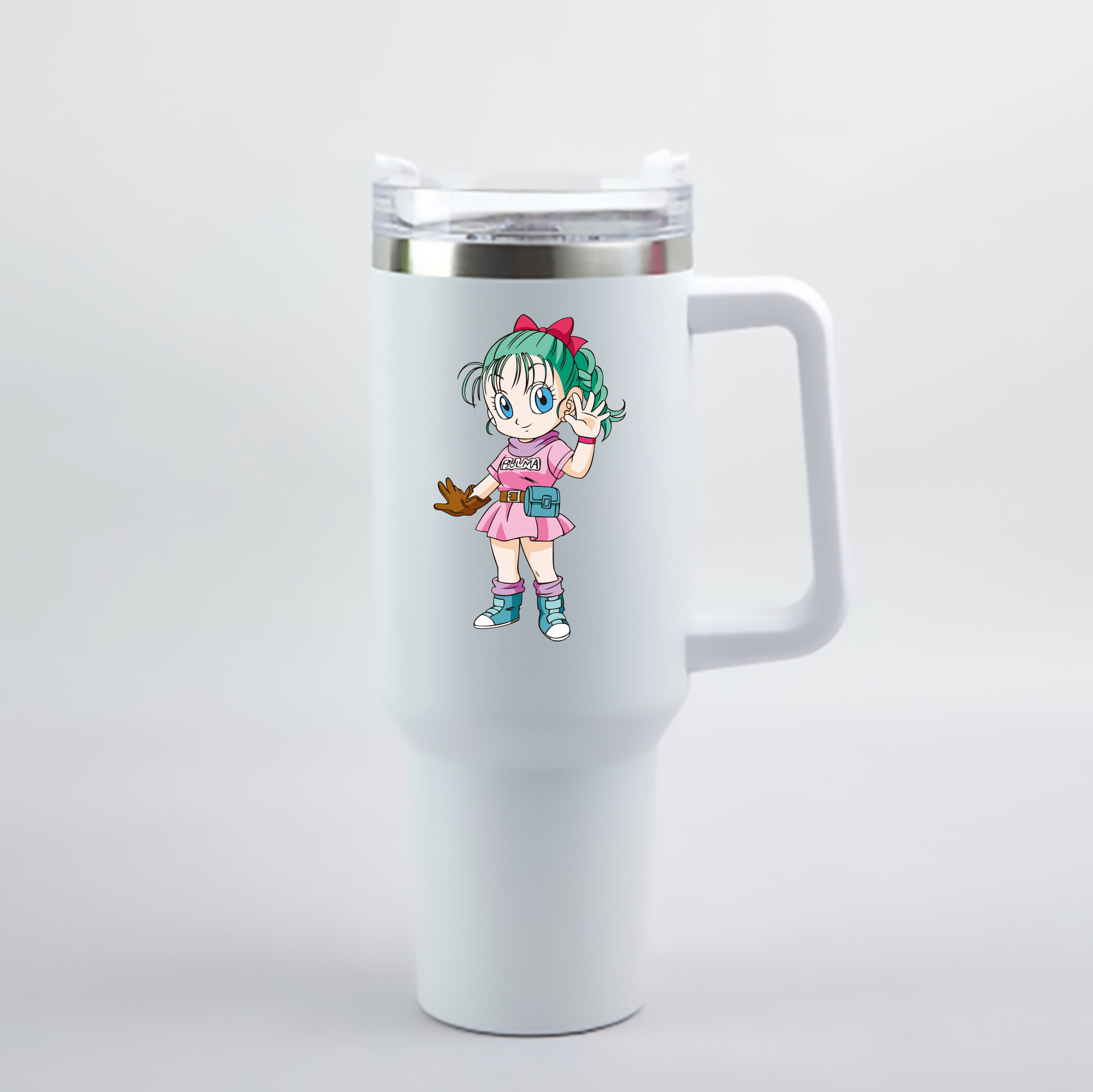 （画像用） ドラゴンボール ブルマ DRAGON BALL Bulma 1200mL車用タンブラー - クリスタルステッカー（プラスチックストロー付き）