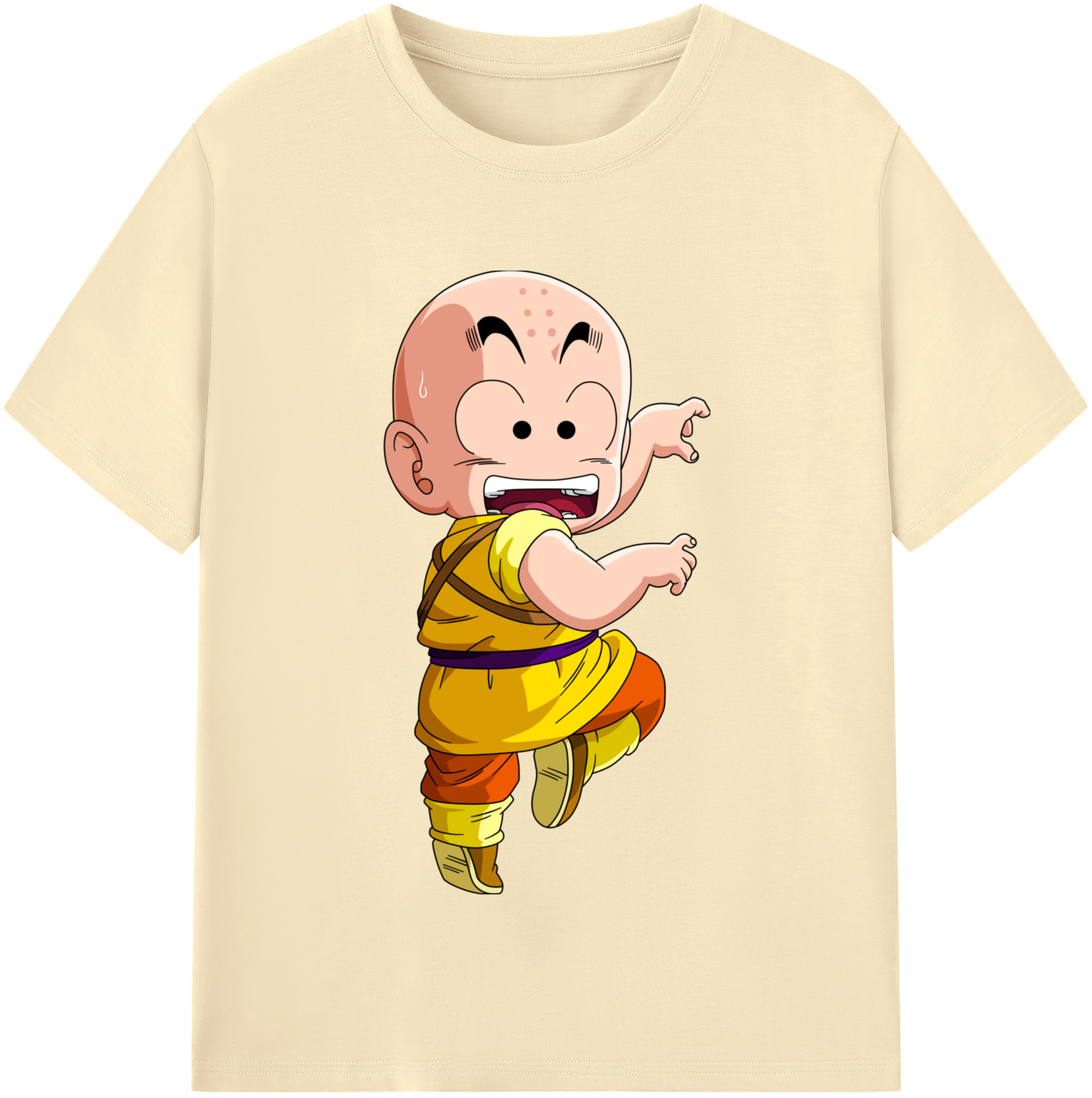（画像用） ドラゴンボール クリリン DRAGON BALL krillin 綿100％半袖Tシャツ（フロントプリント）