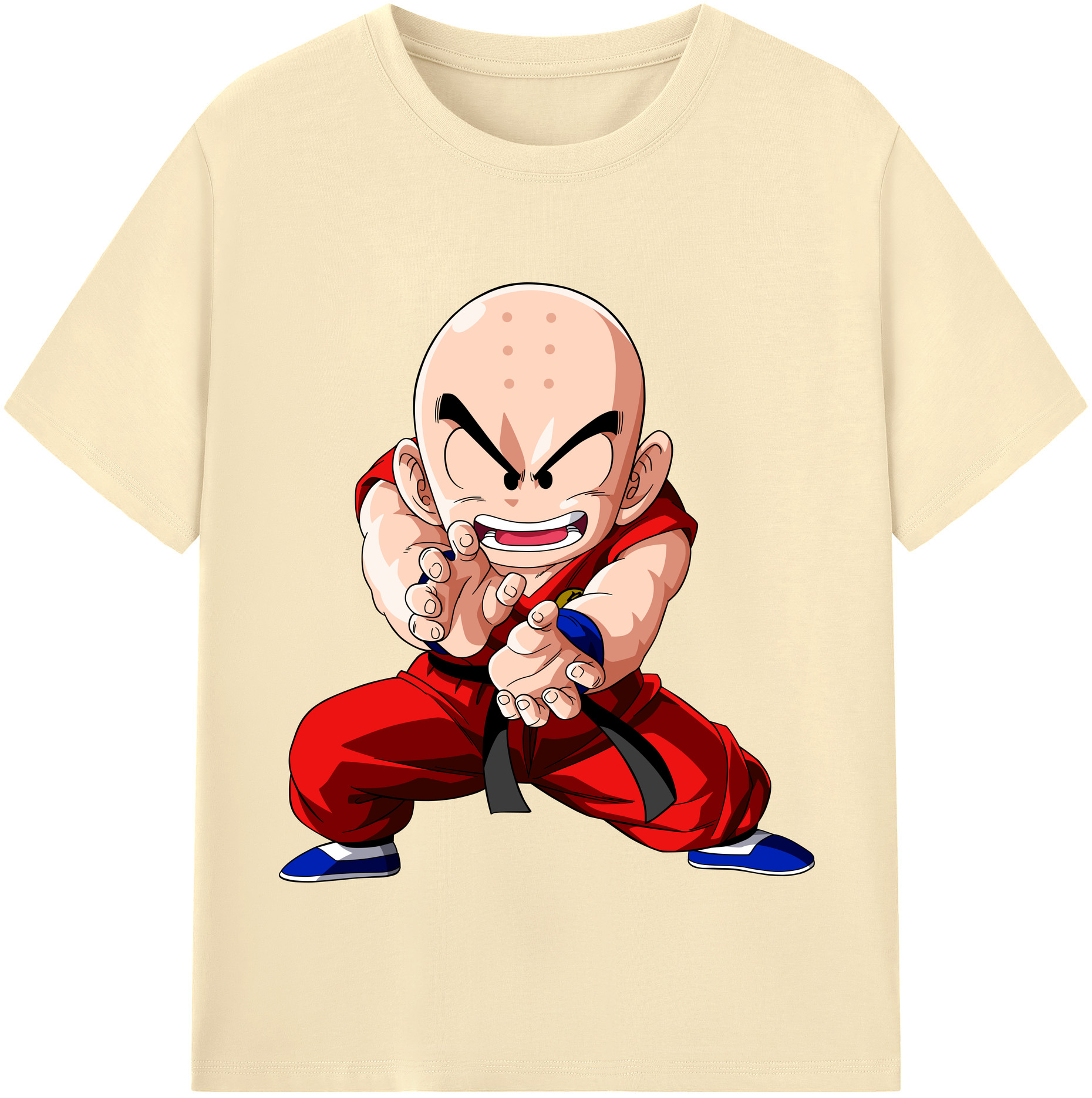 （画像用） ドラゴンボール クリリン DRAGON BALL krillin 綿100％半袖Tシャツ（フロントプリント）