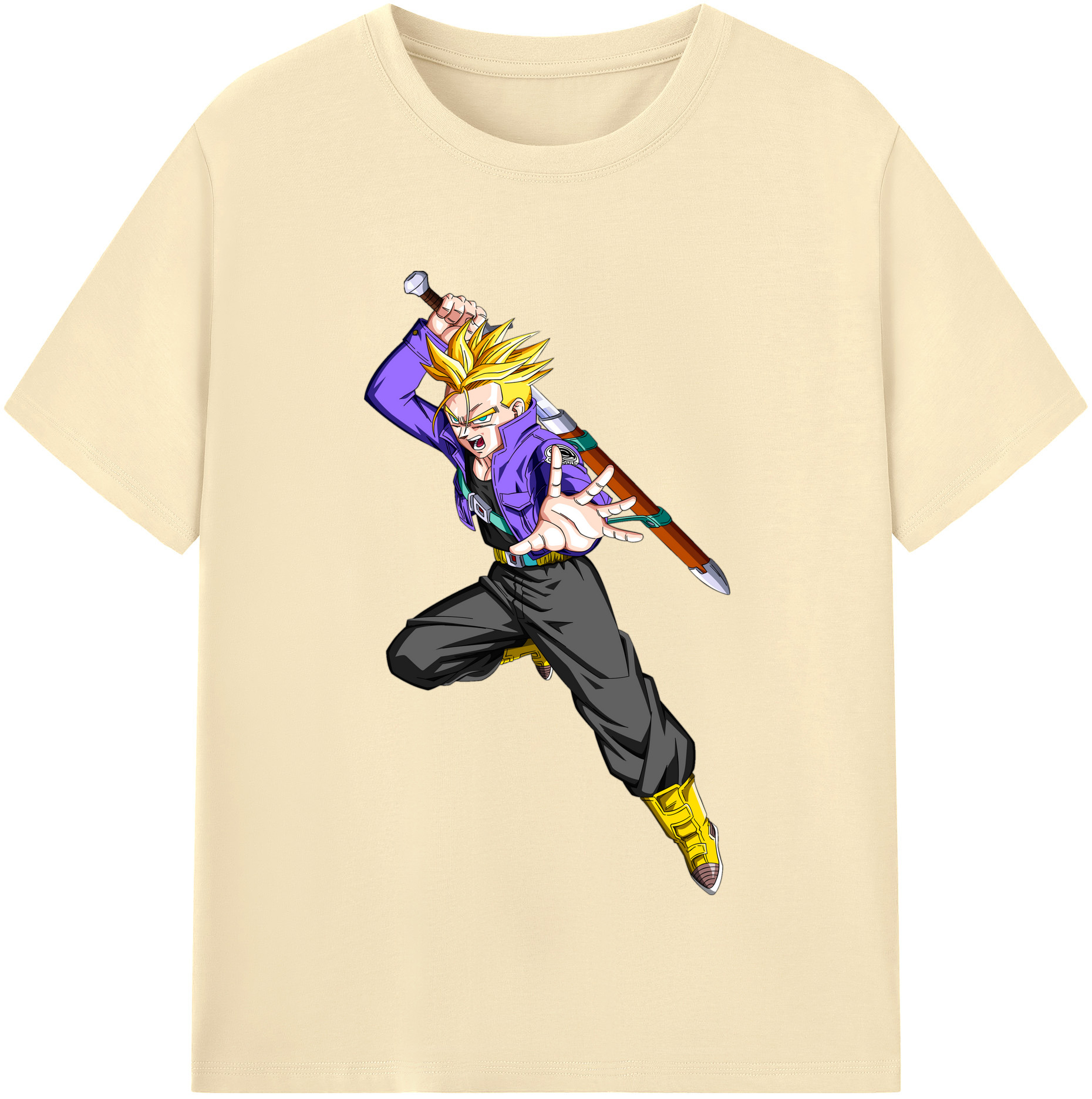 （画像用） ドラゴンボール トランクス（Torankusu）DRAGON BALL Trunks 綿100％半袖Tシャツ（フロントプリント）