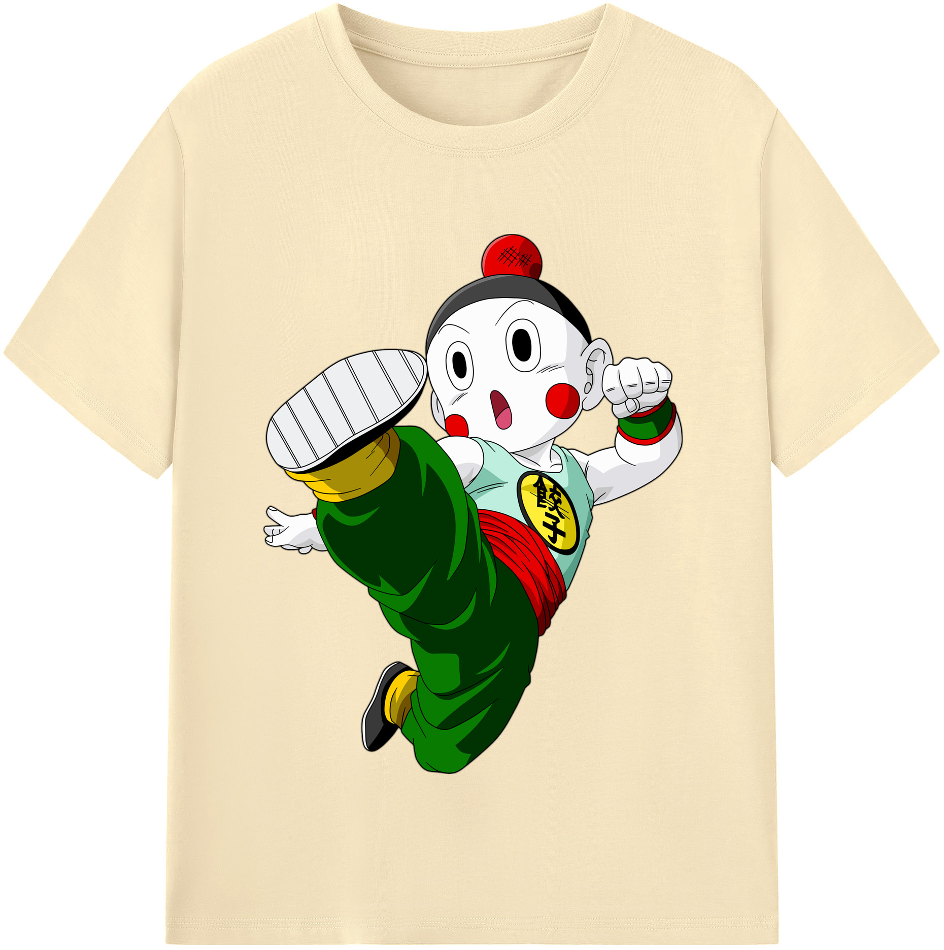 （画像用） ドラゴンボール 餃子（チャオズ）DRAGON BALL Chaoz 綿100％半袖Tシャツ（フロントプリント）