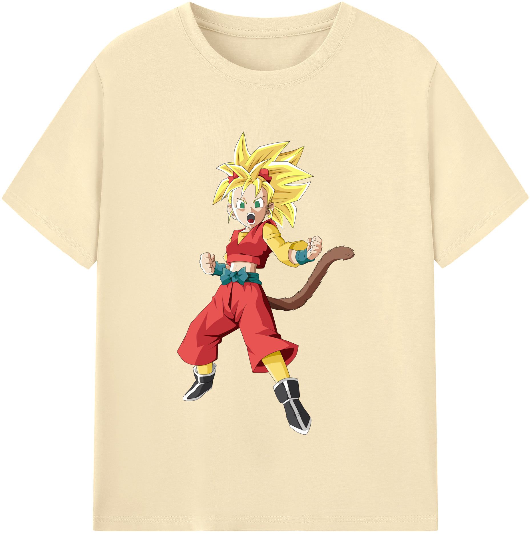 （画像用） ドラゴンボール カリフラ DRAGON BALL Caulifla 綿100％半袖Tシャツ（フロントプリント）