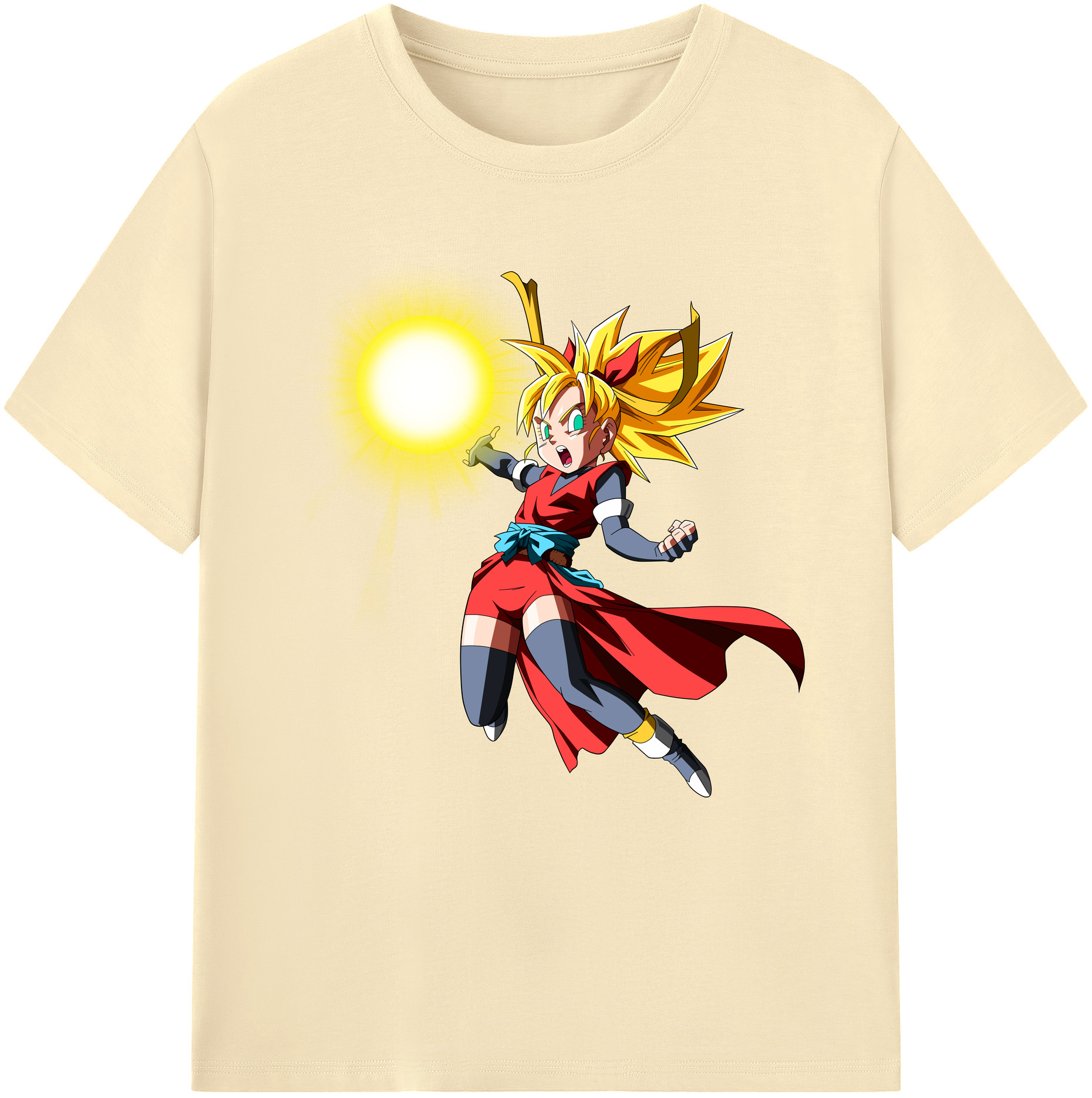 （画像用） ドラゴンボール カリフラ DRAGON BALL Caulifla 綿100％半袖Tシャツ（フロントプリント）