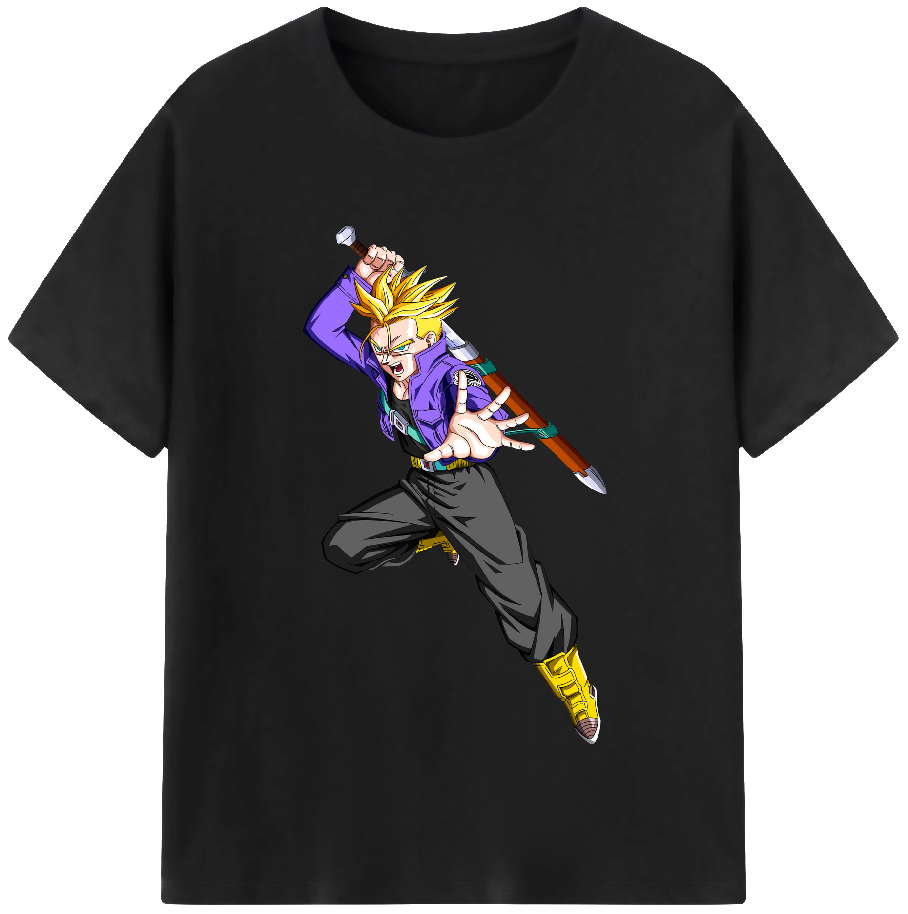 （画像用） ドラゴンボール トランクス（Torankusu）DRAGON BALL Trunks 綿100％半袖Tシャツ（フロントプリント）