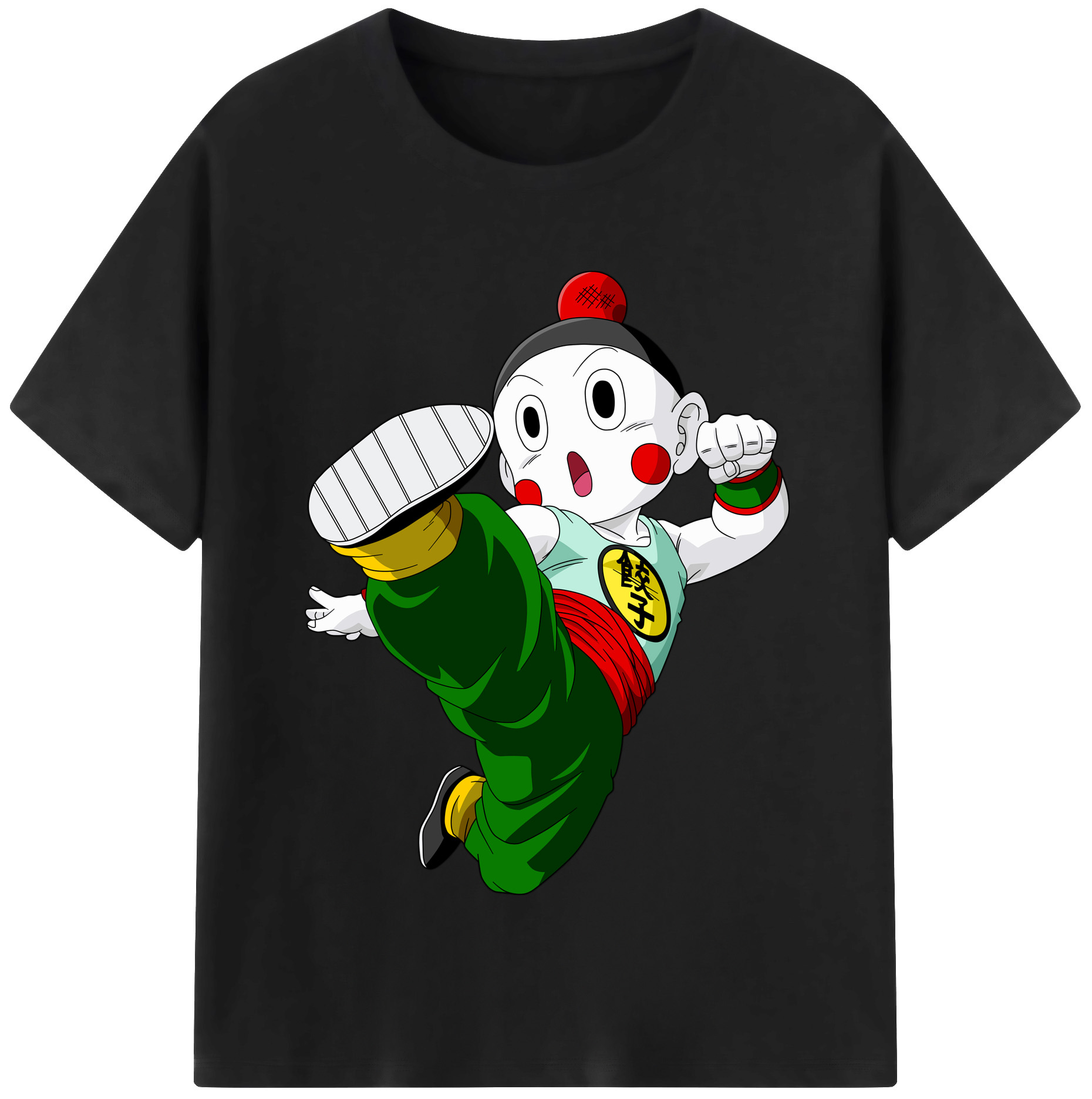（画像用） ドラゴンボール 餃子（チャオズ）DRAGON BALL Chaoz 綿100％半袖Tシャツ（フロントプリント）