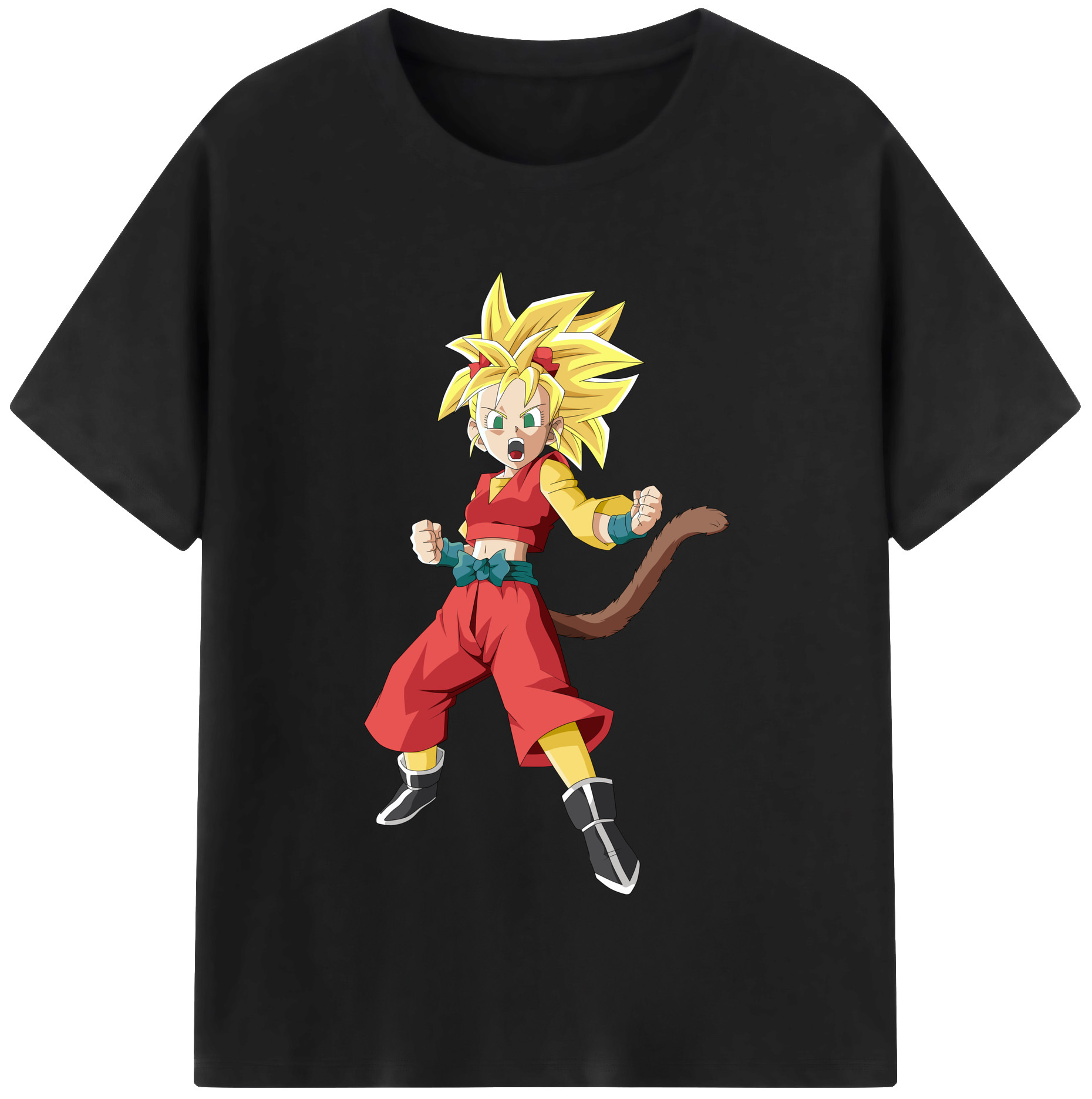 （画像用） ドラゴンボール カリフラ DRAGON BALL Caulifla 綿100％半袖Tシャツ（フロントプリント）