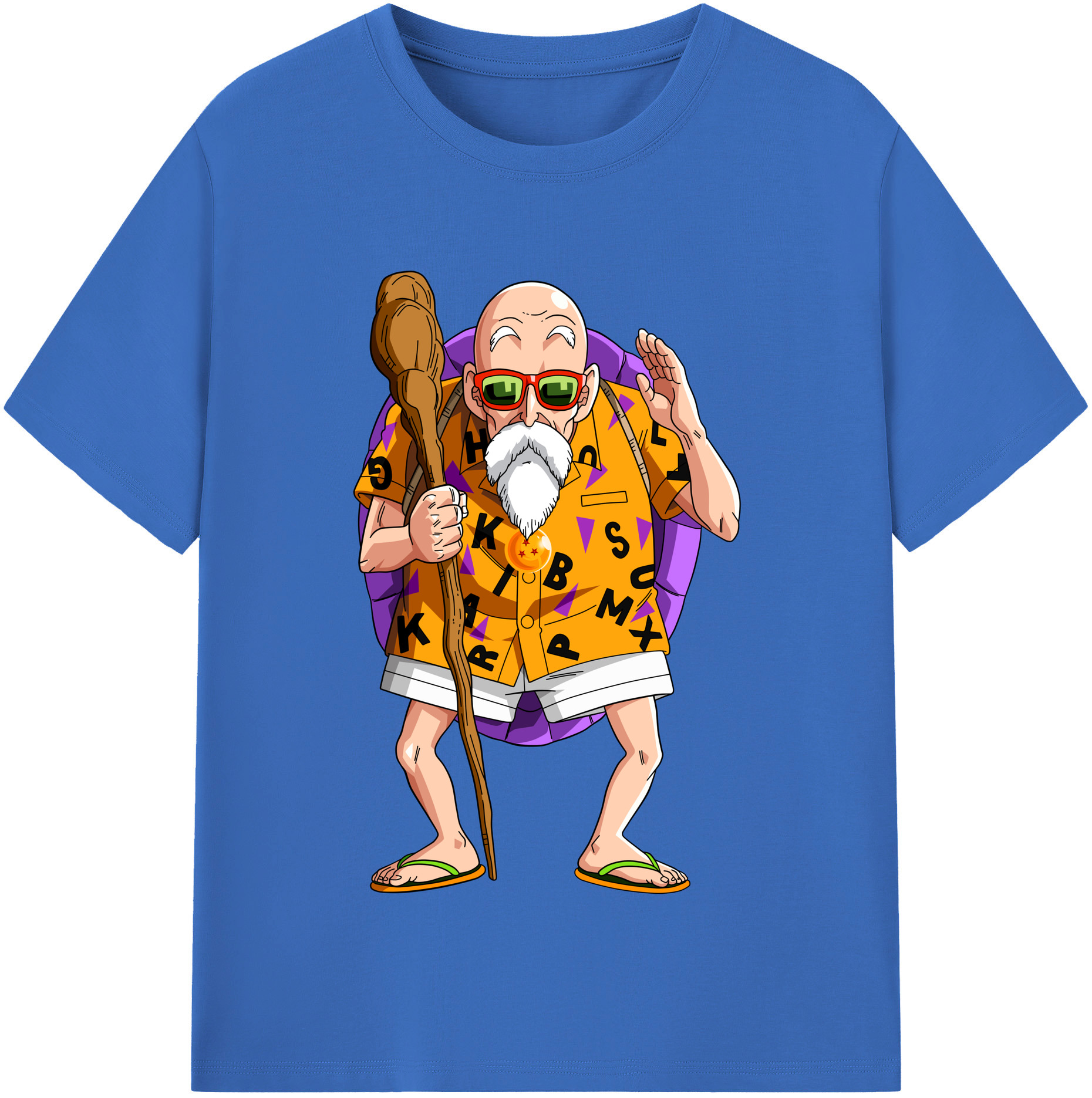 （画像用） ドラゴンボール 亀仙人（かめせんにん） DRAGON BALL Master Roshi Kame Sennin 綿100％半袖Tシャツ（フロントプリント）